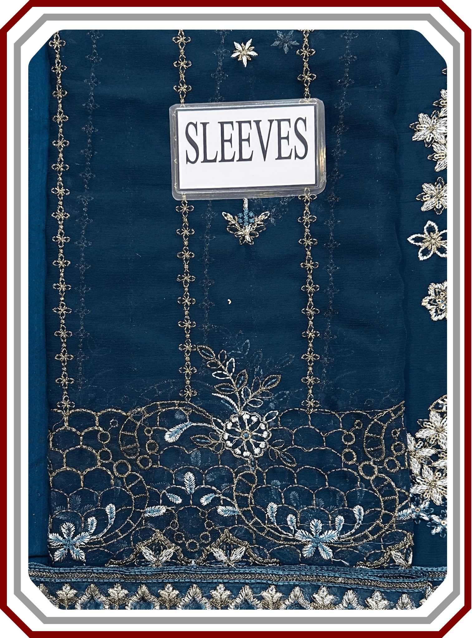 Ramsha Luxury Embroidered Chiffon Suit with Inner - Design 2494 (Unstitched) - Pehna Textile