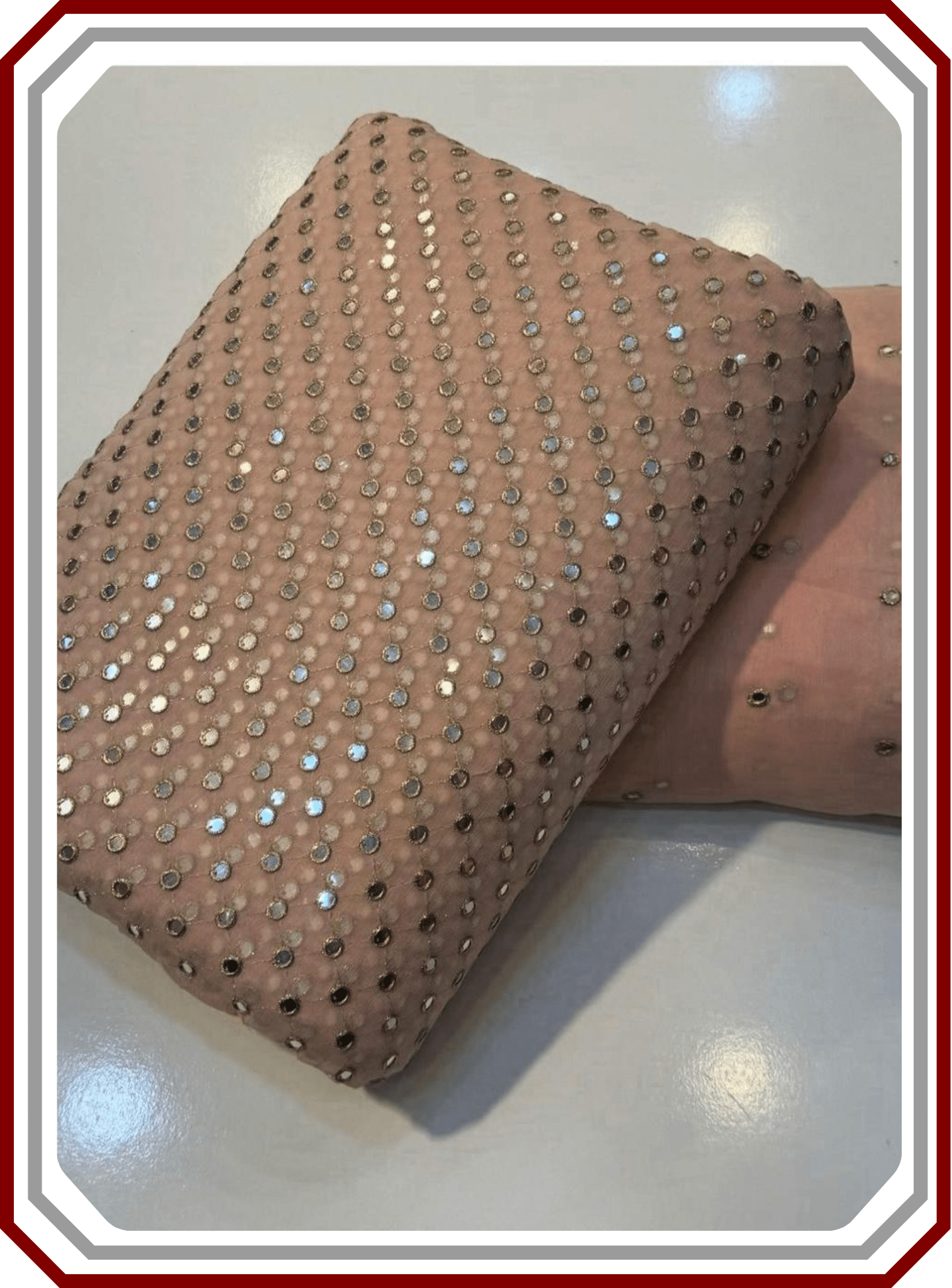 Boutique Style Heavy 9mm Embroidered Chiffon Suit with Cutwork Dupatta (Unstitched) - Pehna Textile