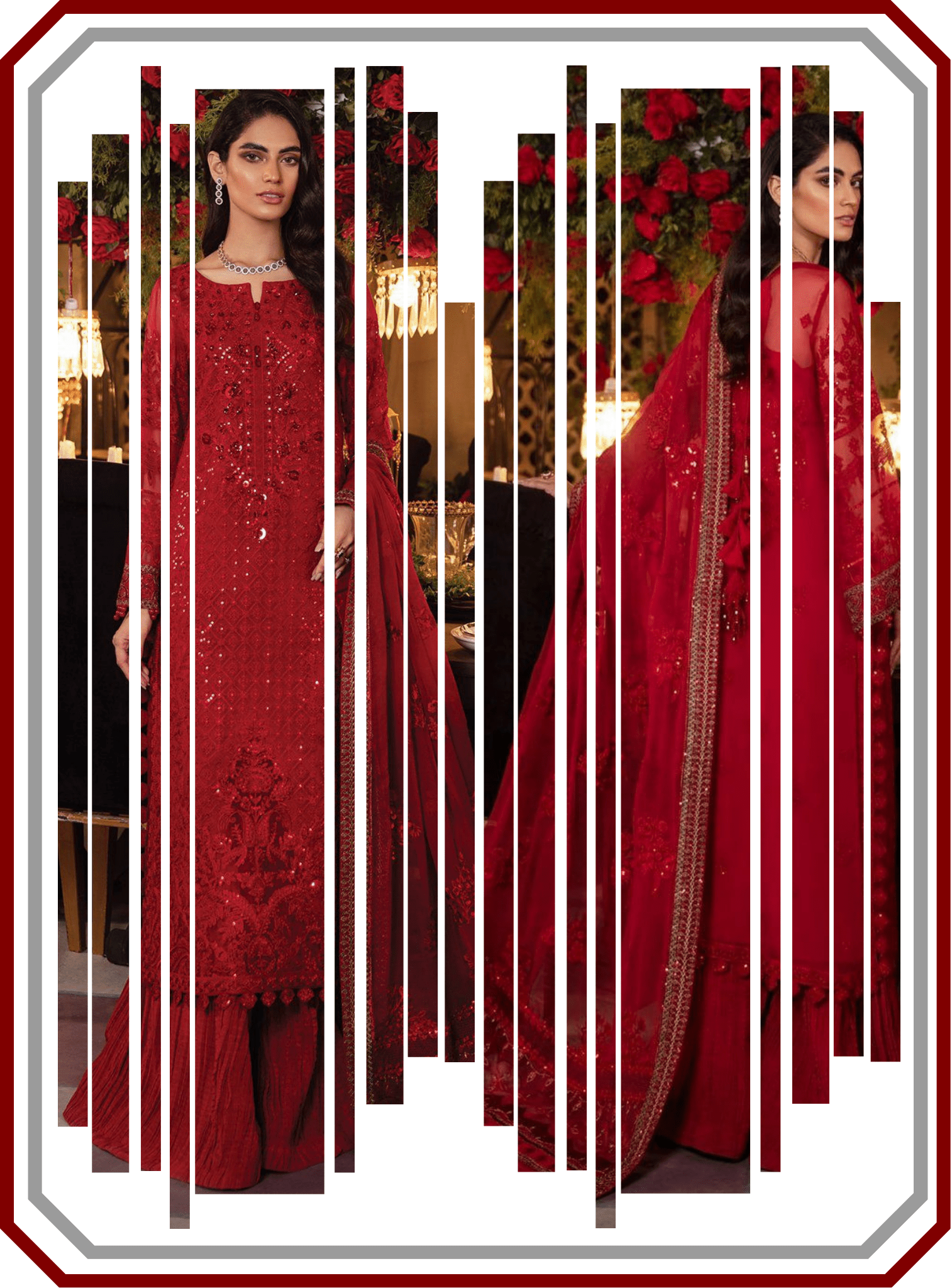 Iznik Chiffon Embroidered Luxury Unstitched Suit – Design 2493 - Pehna Textile