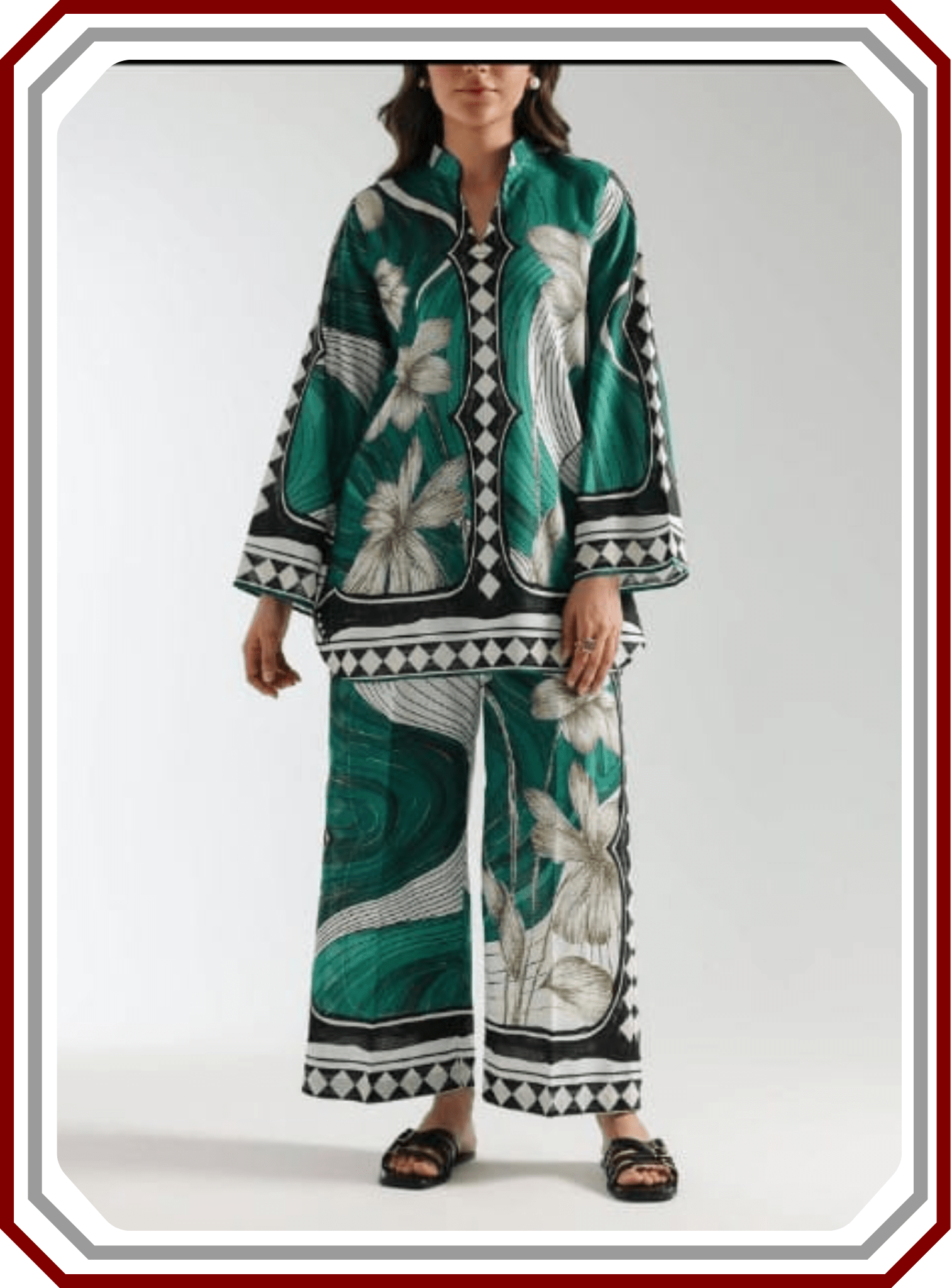 Premium Grip 2pc Stitched Suit - Printed Ready - to - Wear - Pehna Textile