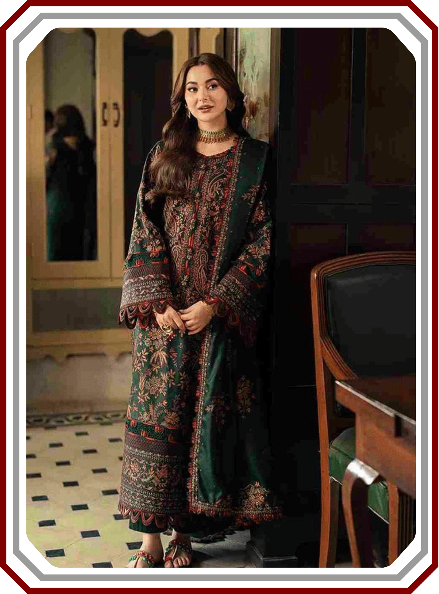 Winter Brand Dhanak Heavy Embroidered Unstitched 3 - Piece Suit – Winter Collection 2025 Vol’25 - Pehna Textile