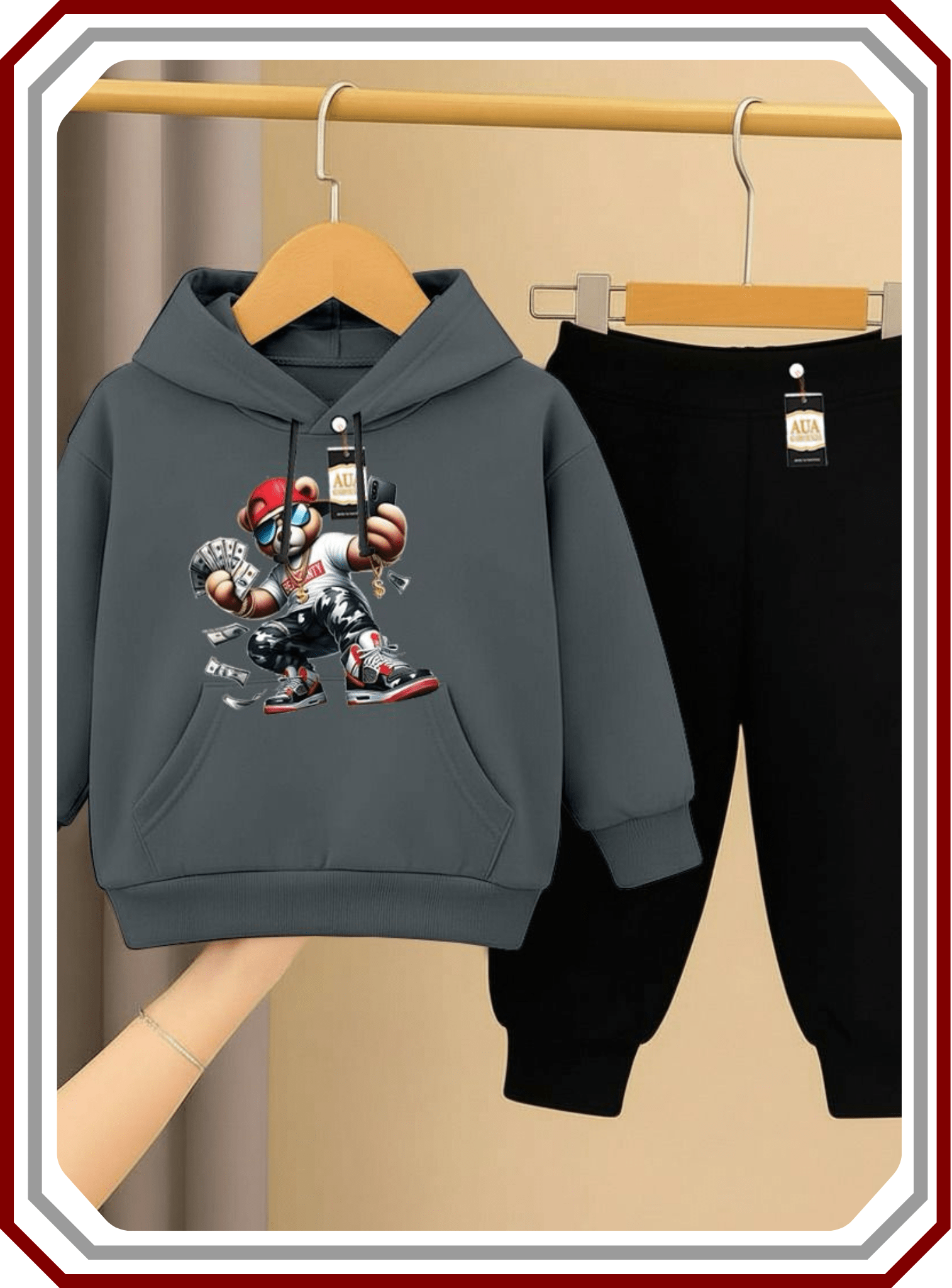 Kids Winter Fleece Tracksuit - Hoodie & Jogger Set (Age 2 - 10) - Pehna Textile