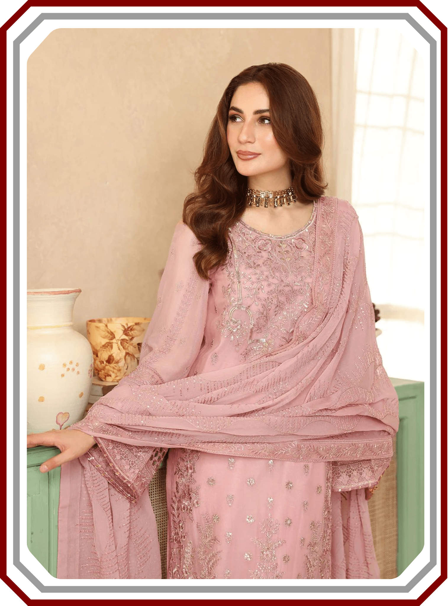 Ramsha Chiffon Suit Design 2495 - Inner Included - Pehna Textile