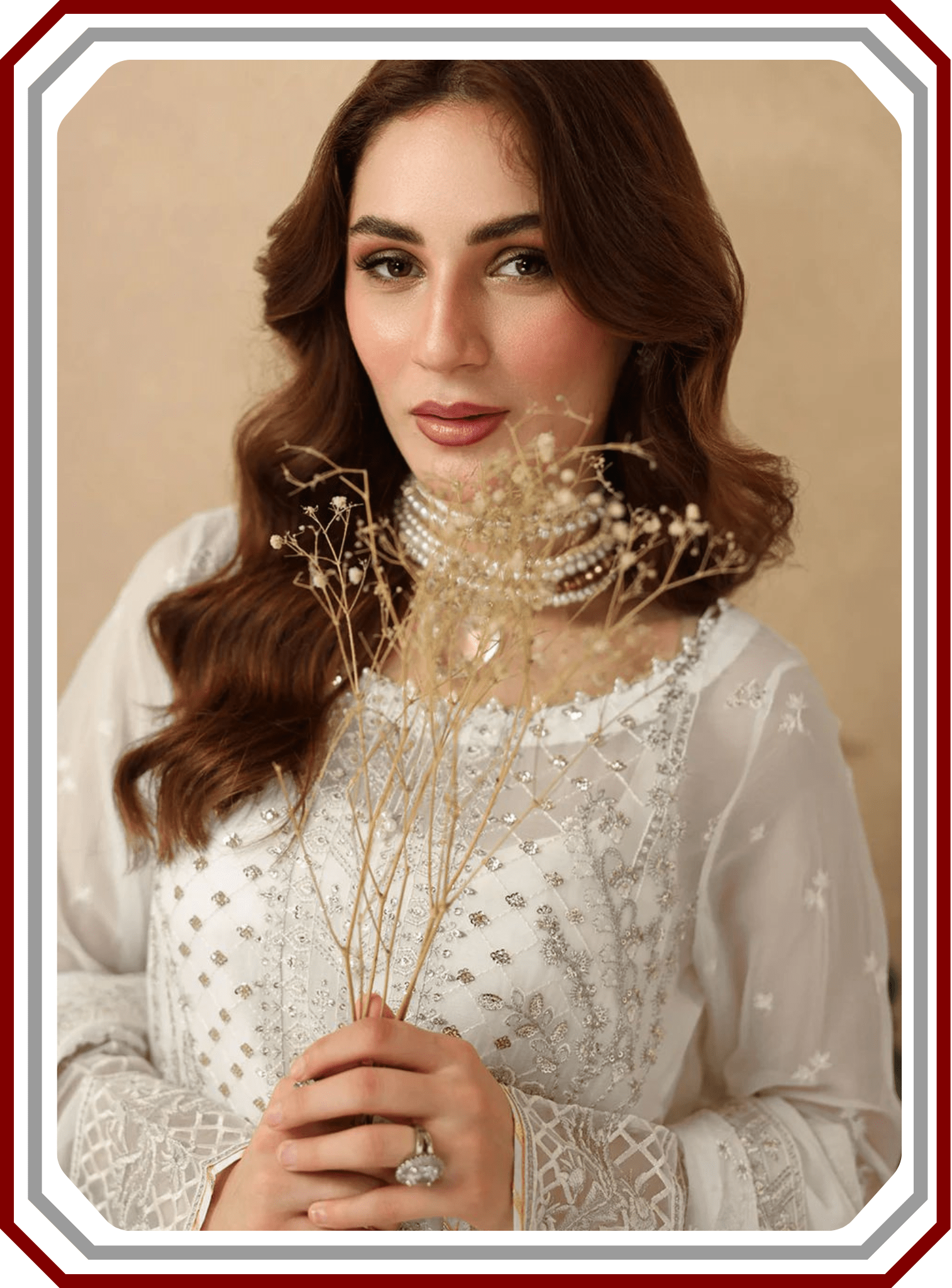 Ramsha Luxury Embroidered Chiffon Suit with Inner - Design 2485 (Unstitched) - Pehna Textile