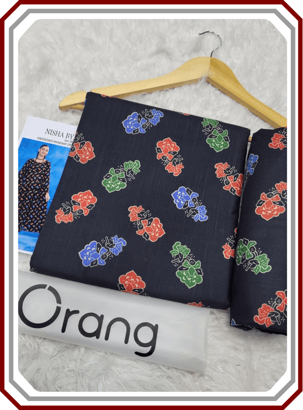 Orang IB Bonanza Printed Khaddar 3.25 Meter Unstitched Winter Suit - Pehna Textile