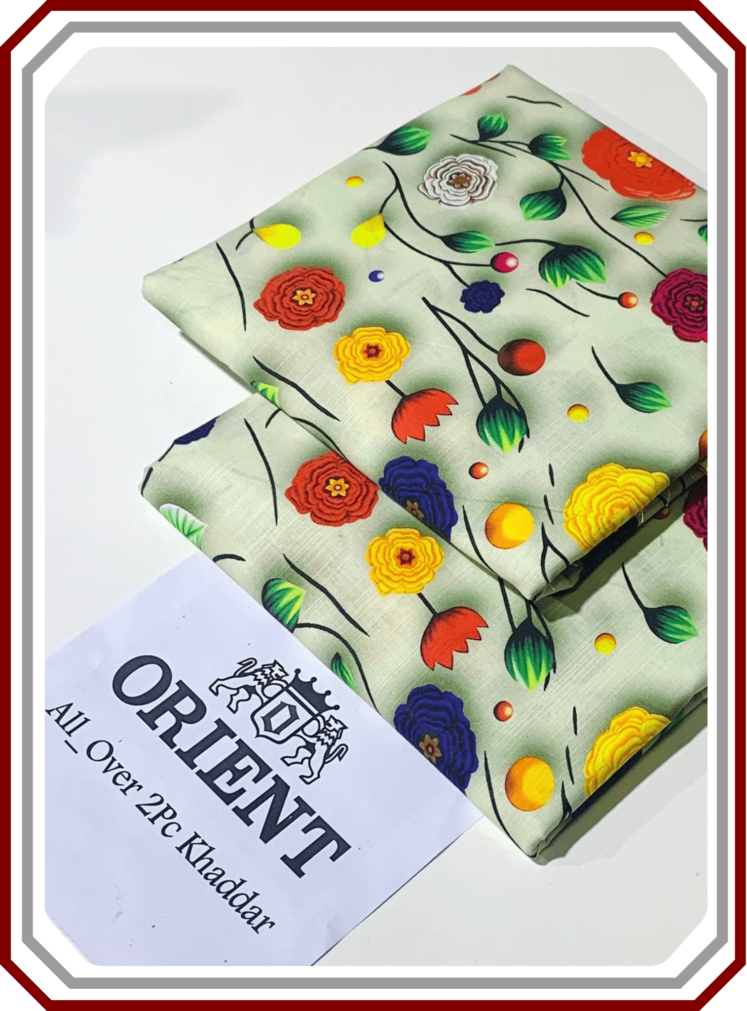 ORIENTS Printed Khaddar 2PC Unstitched Suit for Women - Pehna Textile