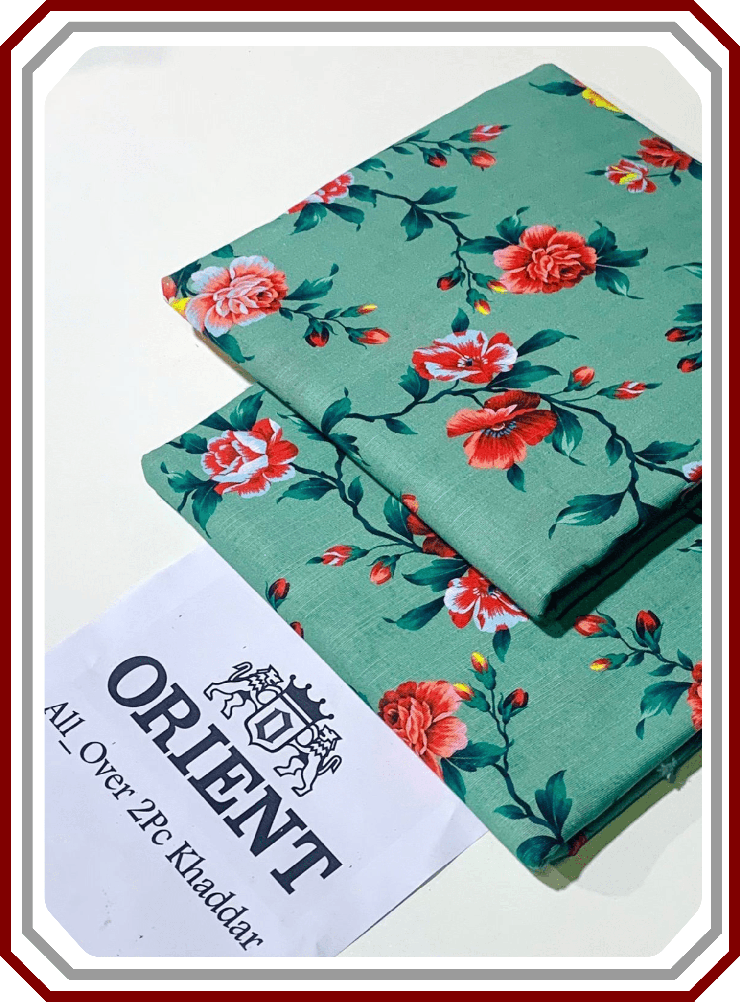 ORIENTS Printed Khaddar 2PC Unstitched Suit for Women - Pehna Textile