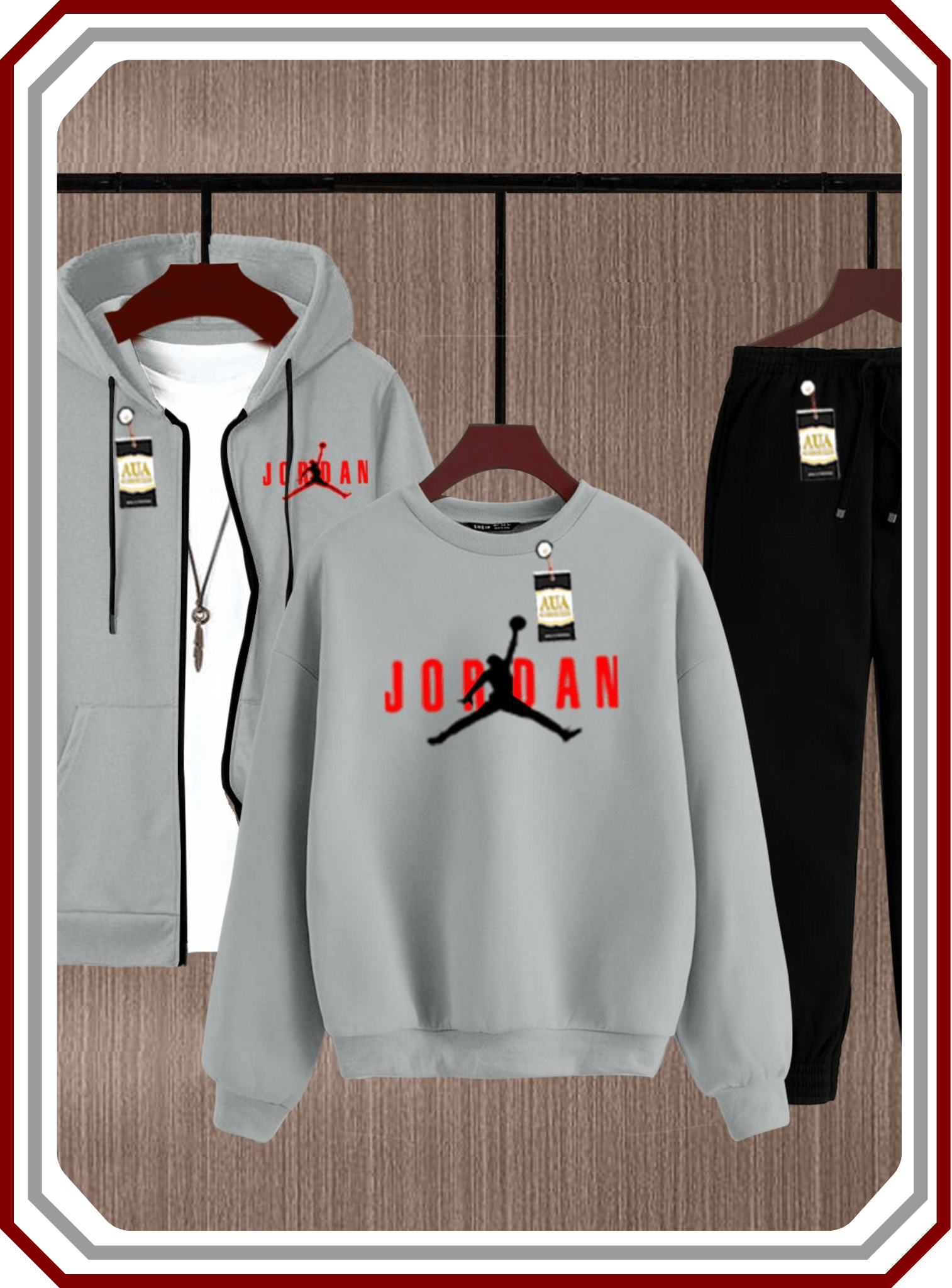 Men's 3 - Piece Winter Jogger Set - Fleece Zipper, Sweatshirt & Trouser Co - ord - Pehna Textile