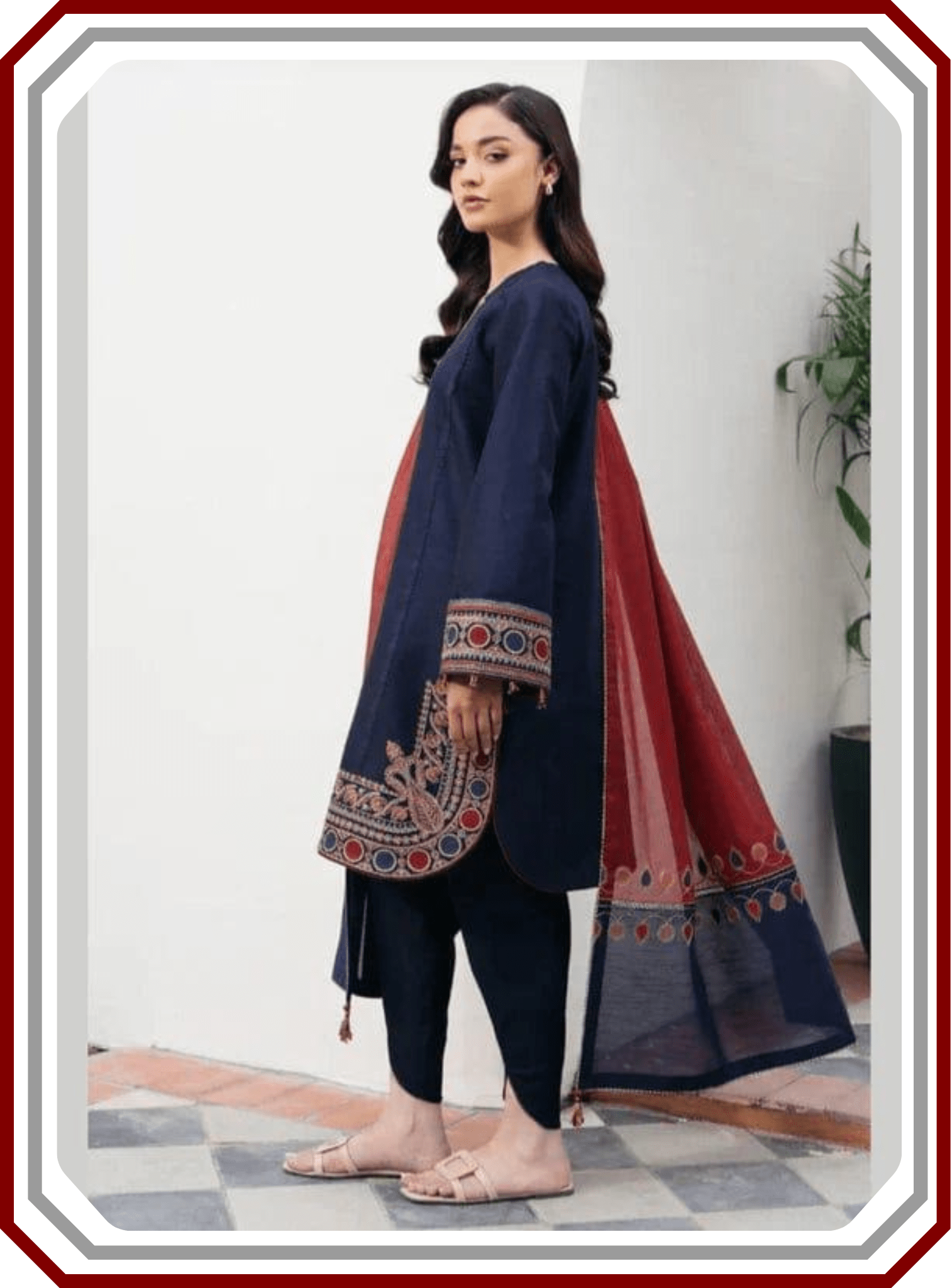 Jazmin Dhanak Embroidered Unstitched 3 - Piece Suit – Code D562 | Winter Collection 2025 - Pehna Textile