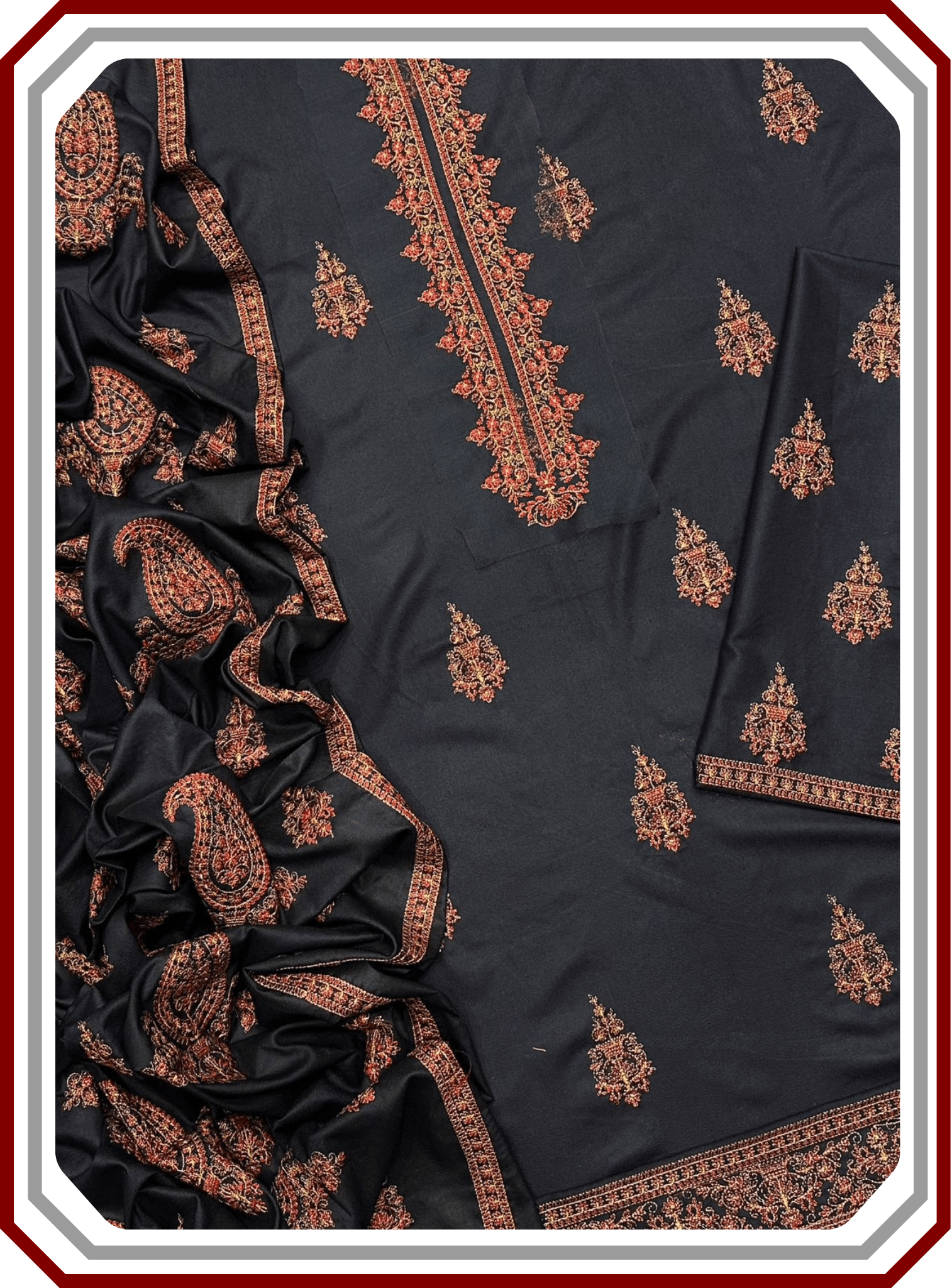 Bareeze Luxury 5171 Air Jet Dhanak Suit - Multi - Head Embroidered Shawl - Pehna Textile