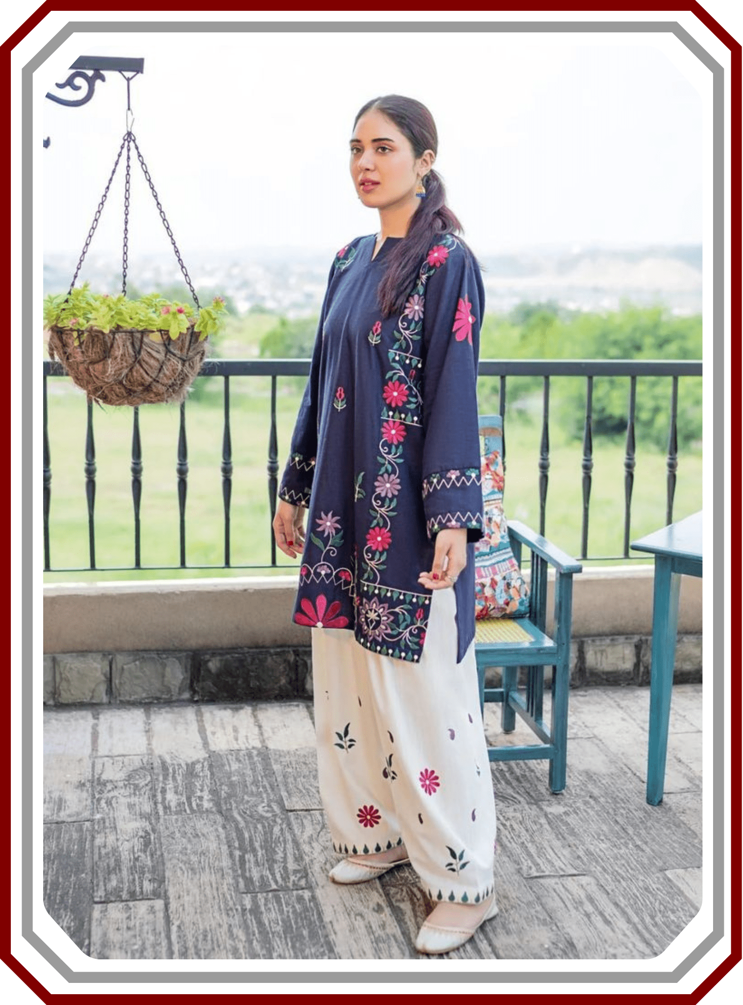 Winter Embroidered Dhanak 2 - Piece Suit - Neck, Sleeves & Daman Work - Pehna Textile