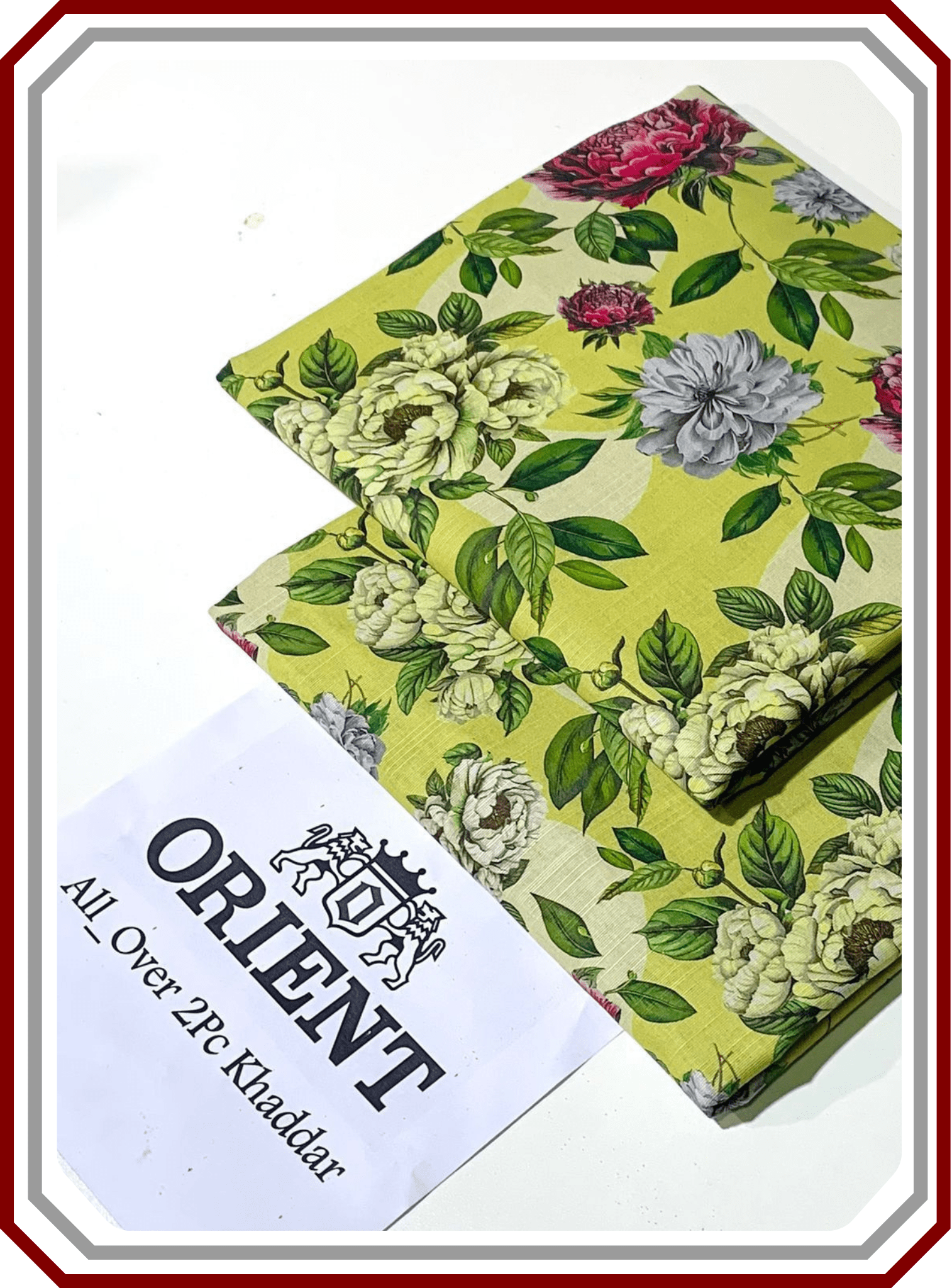 ORIENTS Printed Khaddar 2PC Unstitched Suit for Women - Pehna Textile