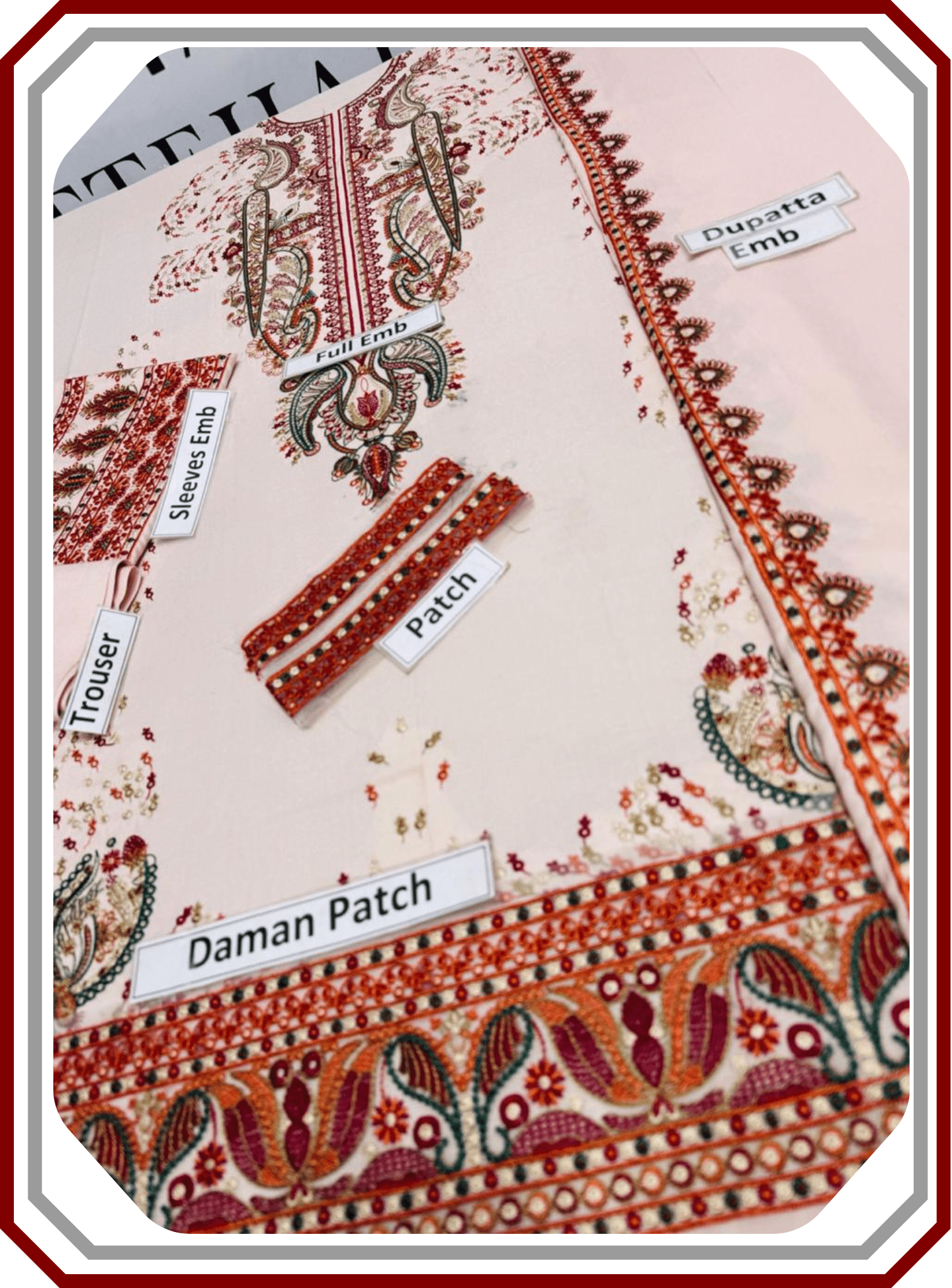 Winter Brand Dhanak Heavy Embroidered Unstitched 3 - Piece Suit – Winter Collection 2025 Vol’25 - Pehna Textile