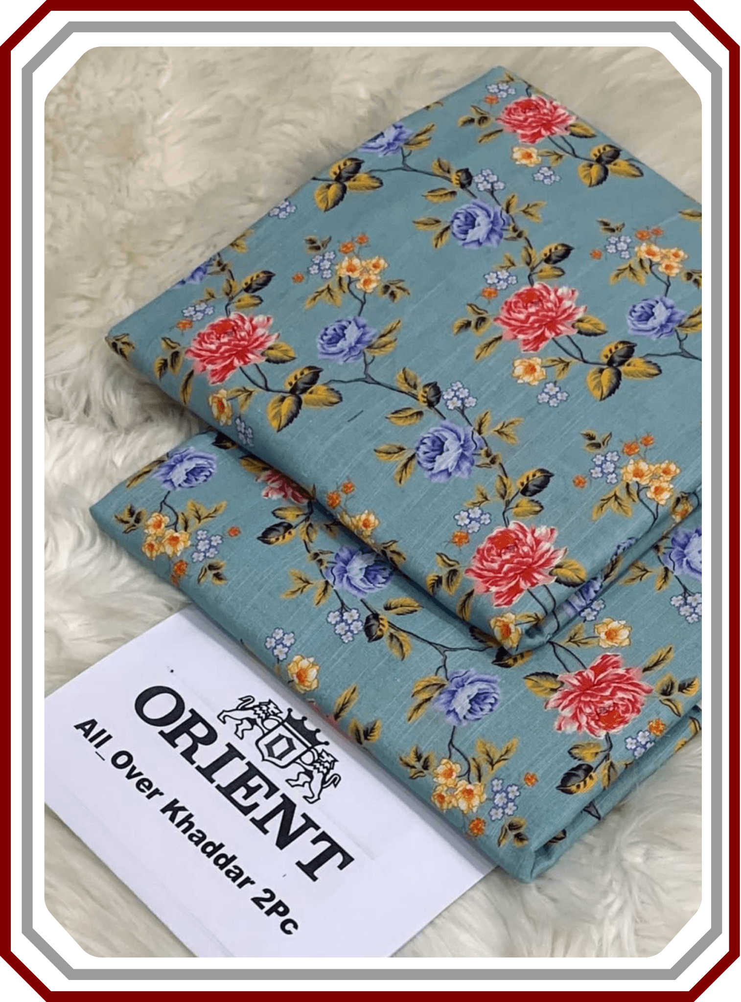 ORIENTS Printed Khaddar 2PC Unstitched Suit for Women - Pehna Textile