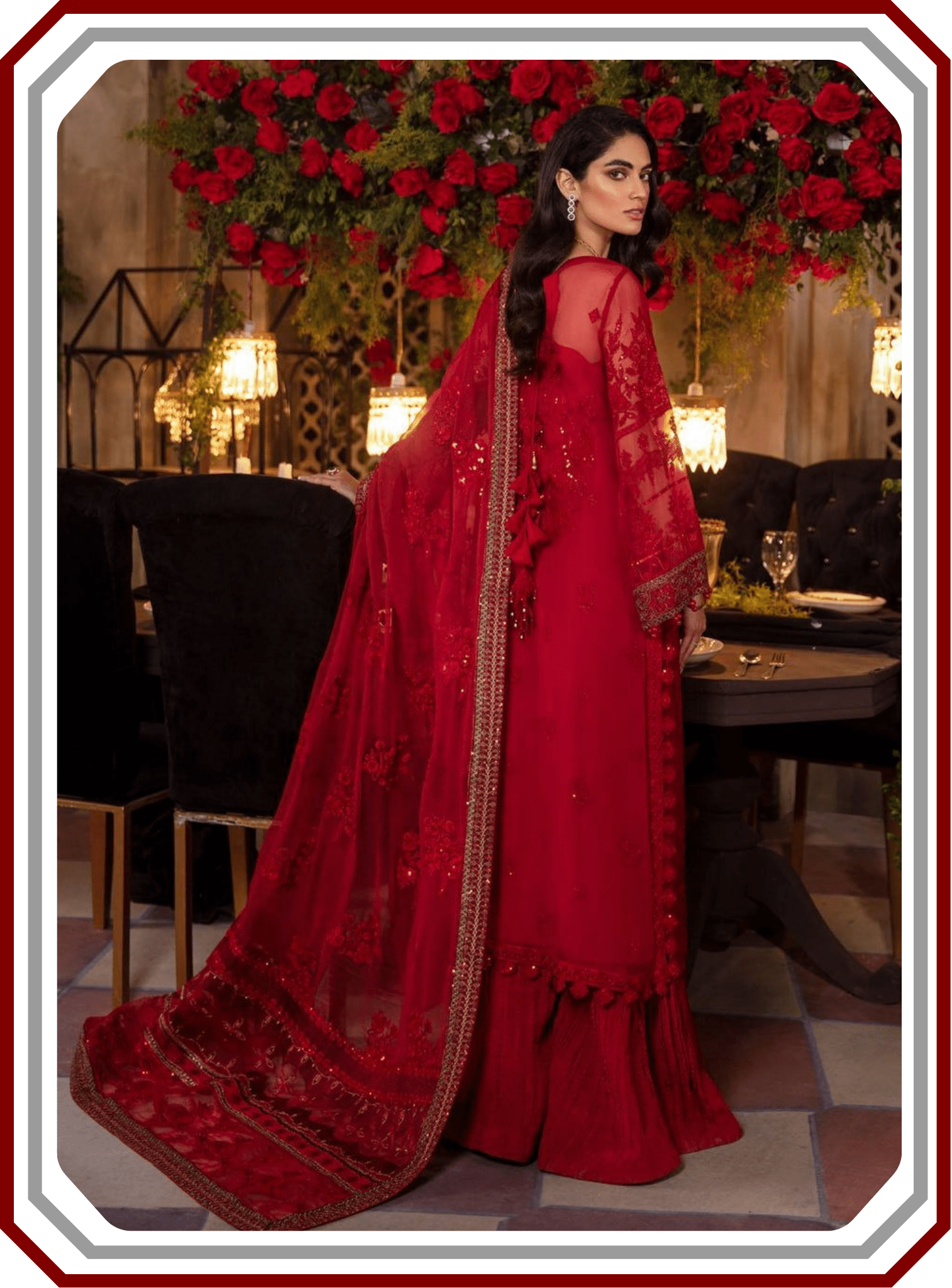 Iznik Chiffon Embroidered Luxury Unstitched Suit – Design 2493 - Pehna Textile