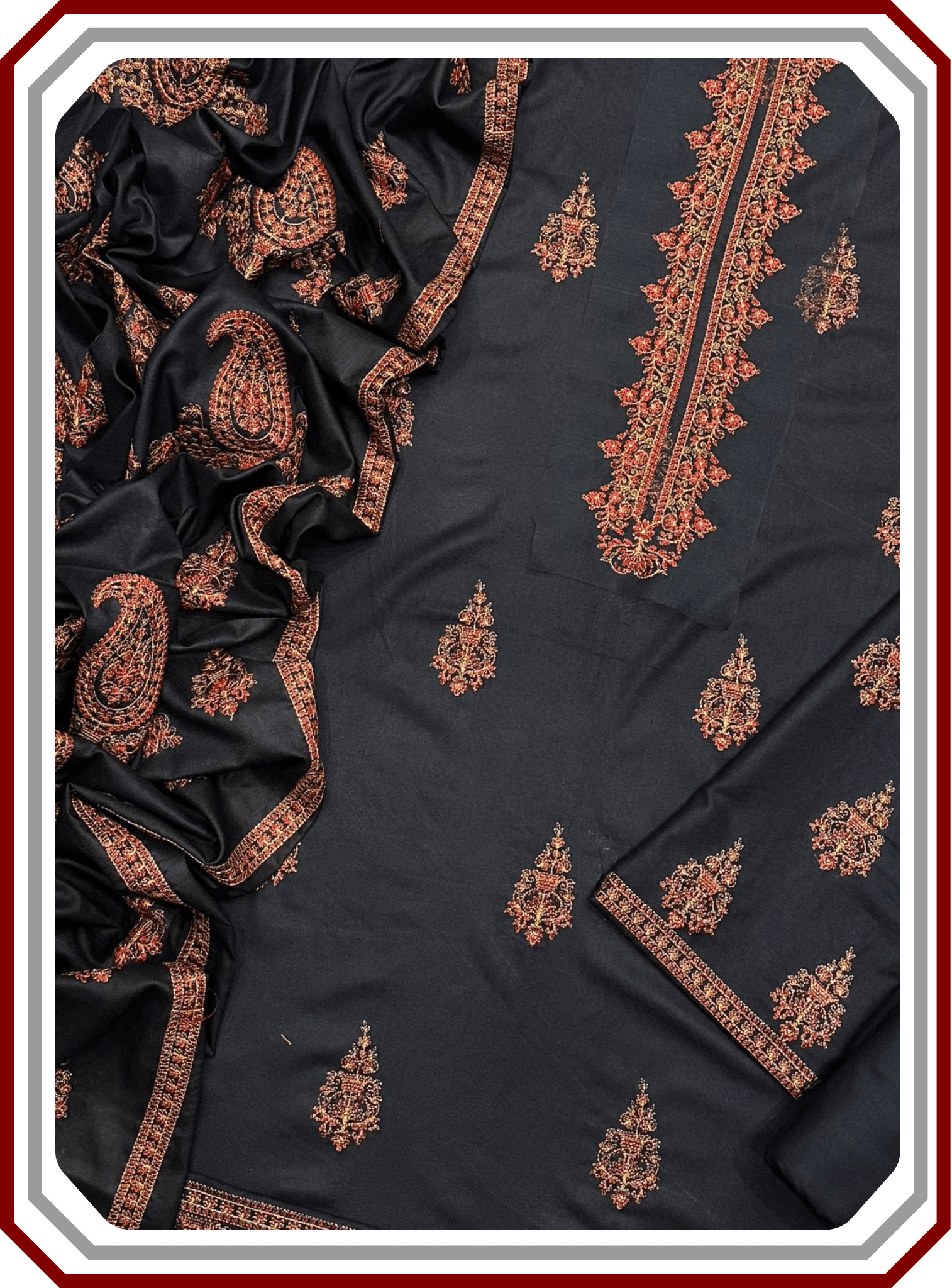 Bareeze Luxury 5171 Air Jet Dhanak Suit - Multi - Head Embroidered Shawl - Pehna Textile