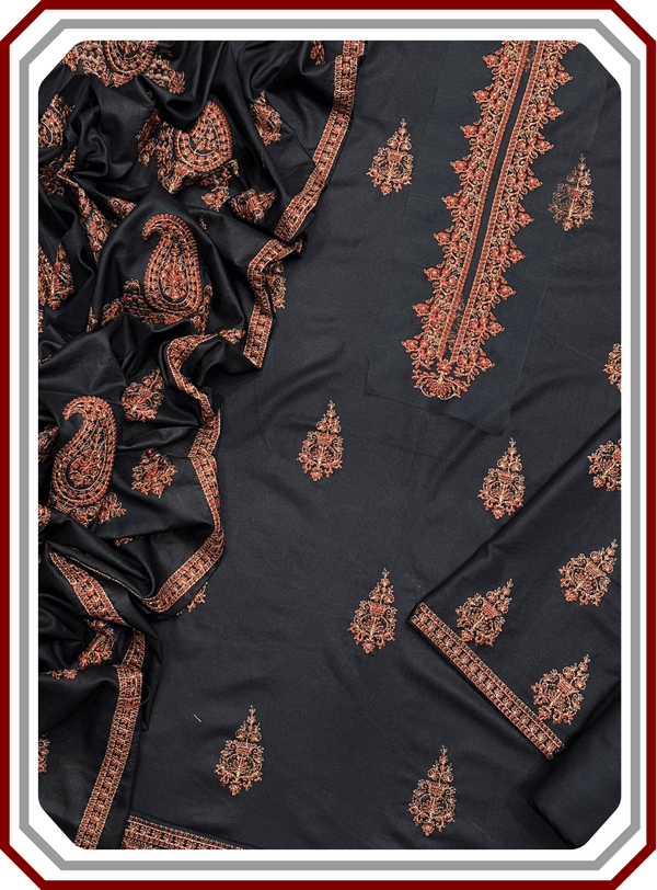 Bareeze Luxury 5171 Air Jet Dhanak Suit - Multi - Head Embroidered Shawl - Pehna Textile