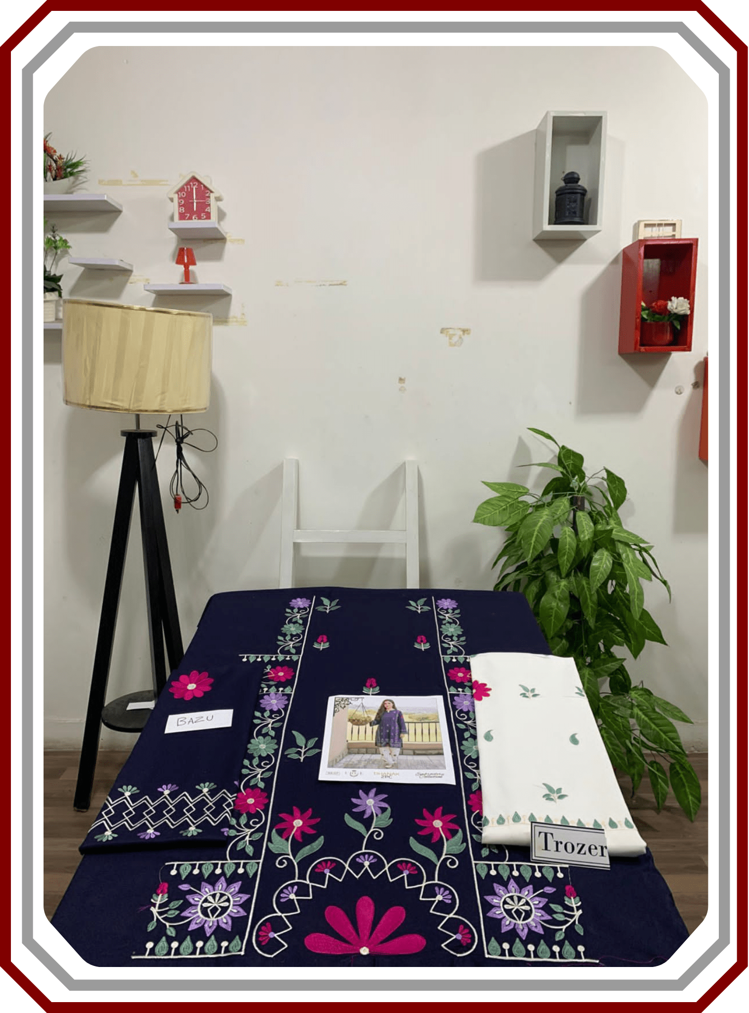 Winter Embroidered Dhanak 2 - Piece Suit - Neck, Sleeves & Daman Work - Pehna Textile