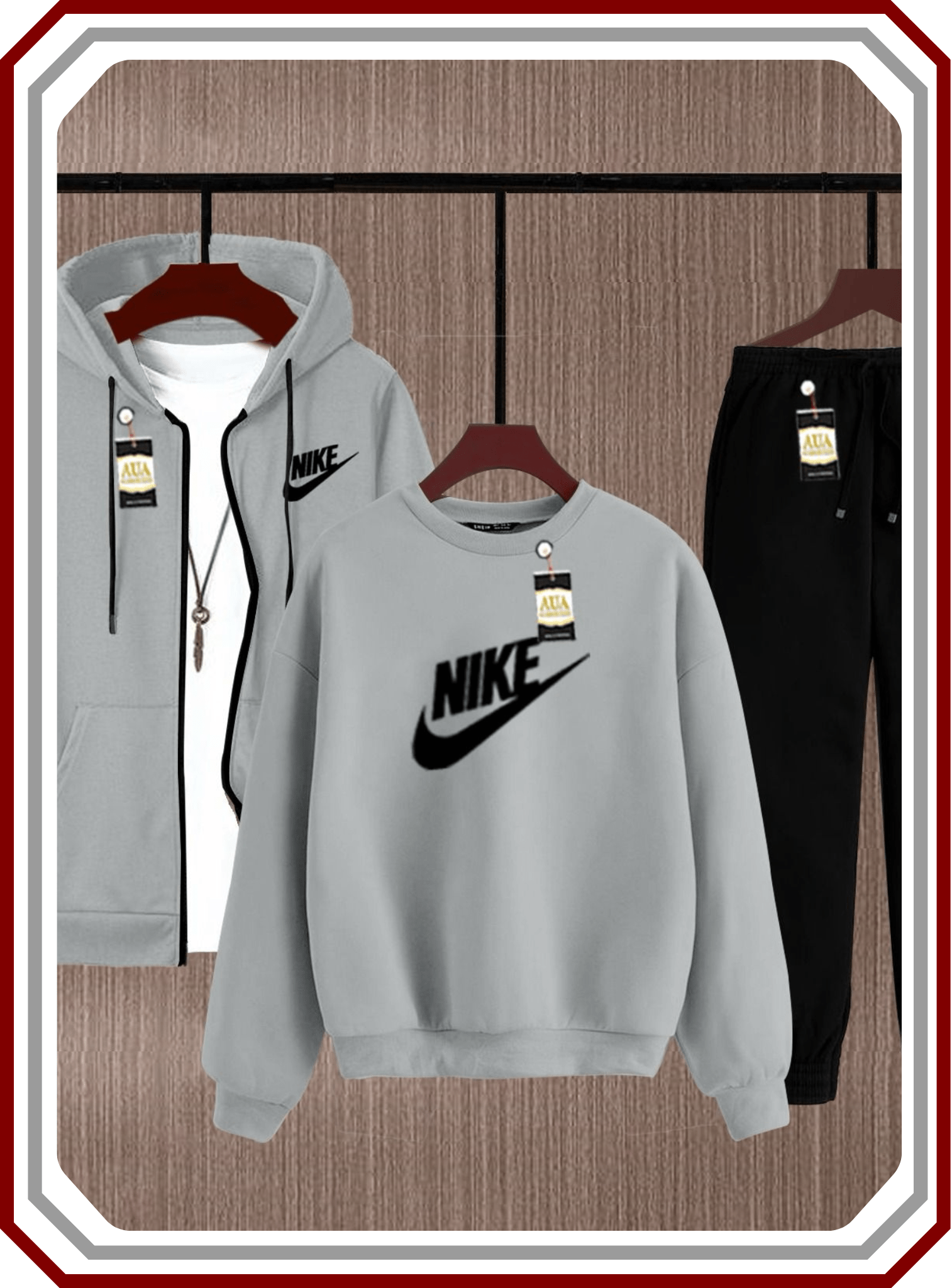 Men's 3 - Piece Winter Jogger Set - Fleece Zipper, Sweatshirt & Trouser Co - ord - Pehna Textile