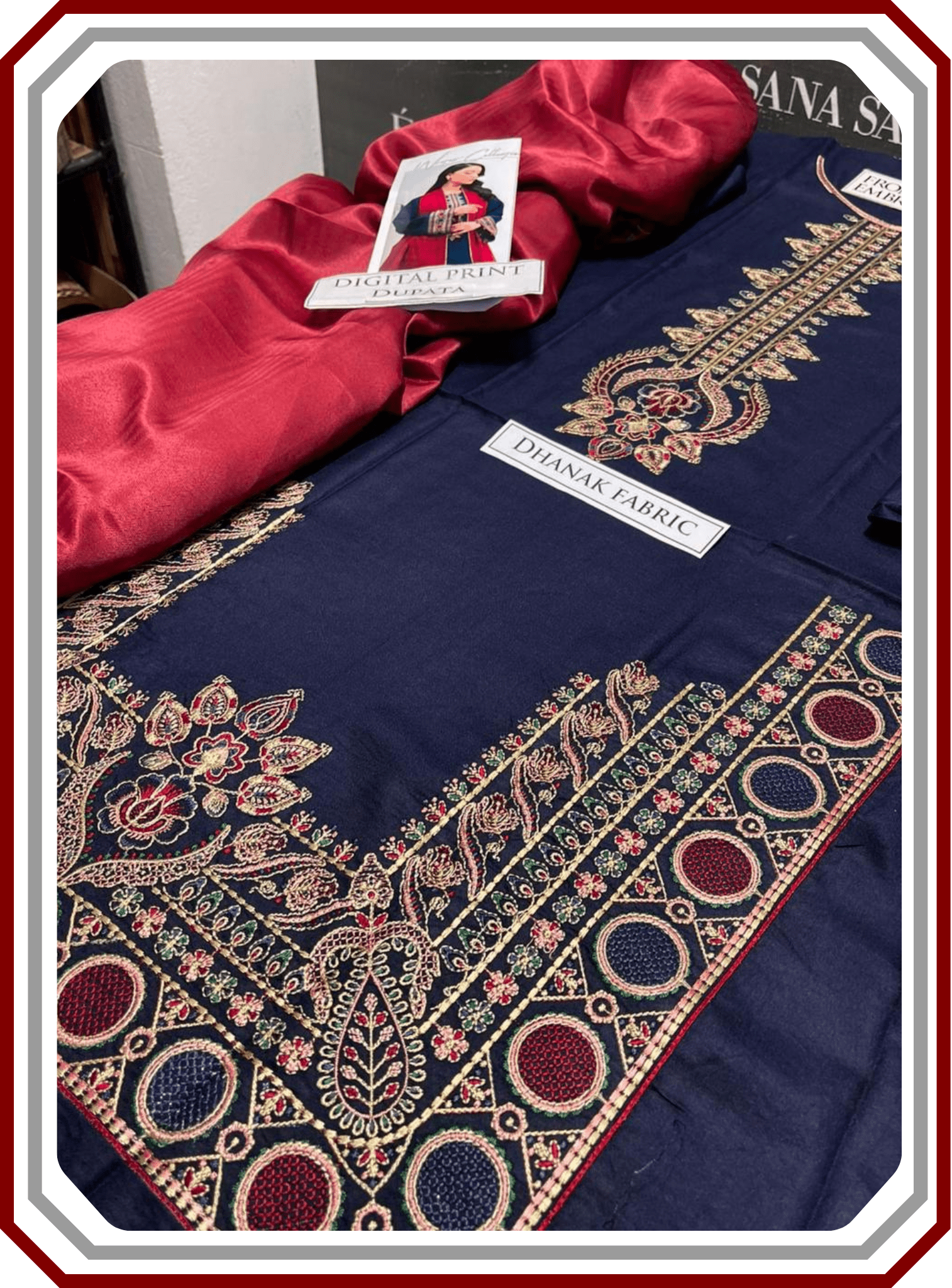 Jazmin Dhanak Embroidered Unstitched 3 - Piece Suit – Code D562 | Winter Collection 2025 - Pehna Textile