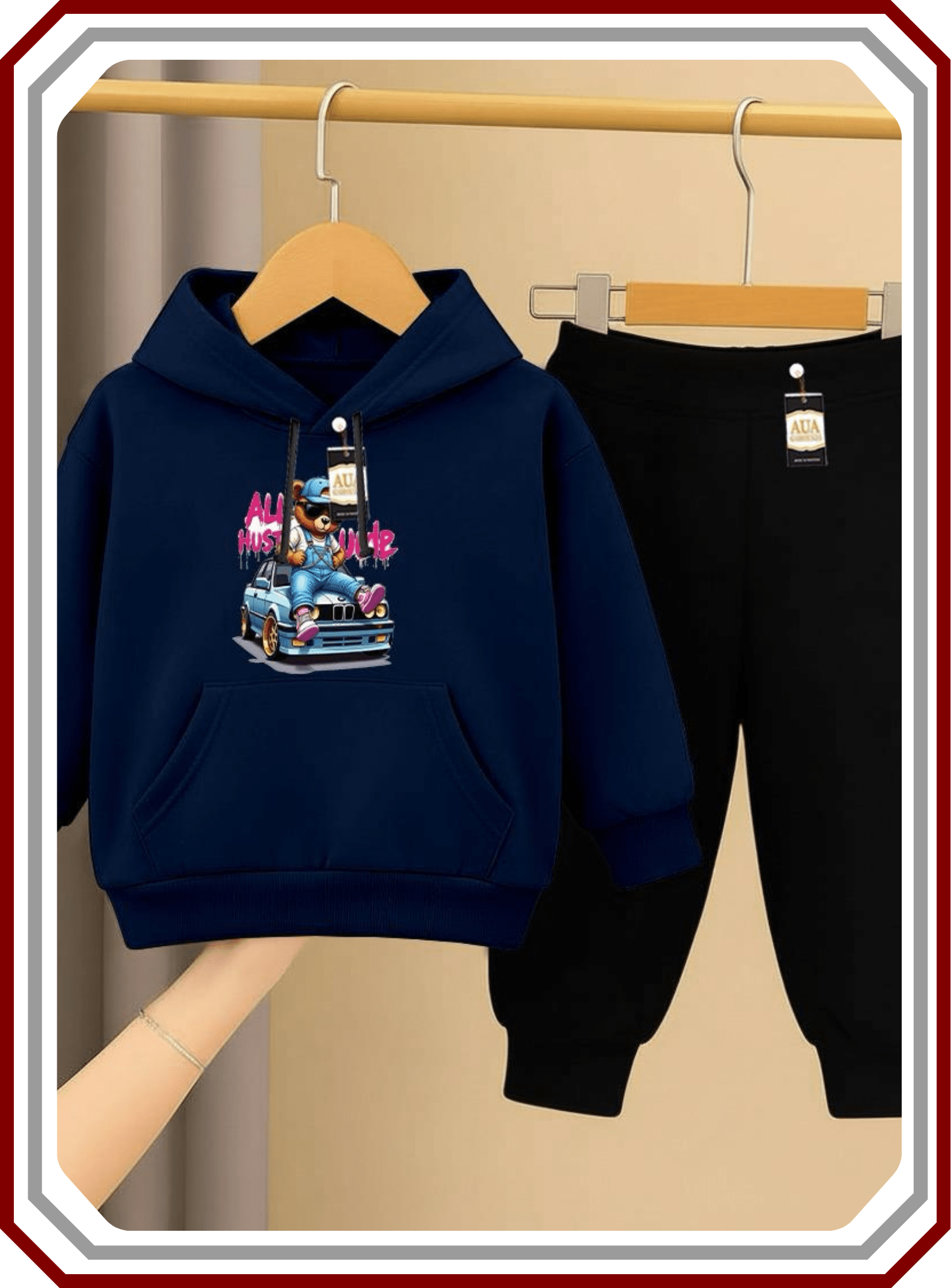 Kids Essential Fleece Lounge Set - Hoodie & Trouser (Age 2 - 10 Years) - Pehna Textile