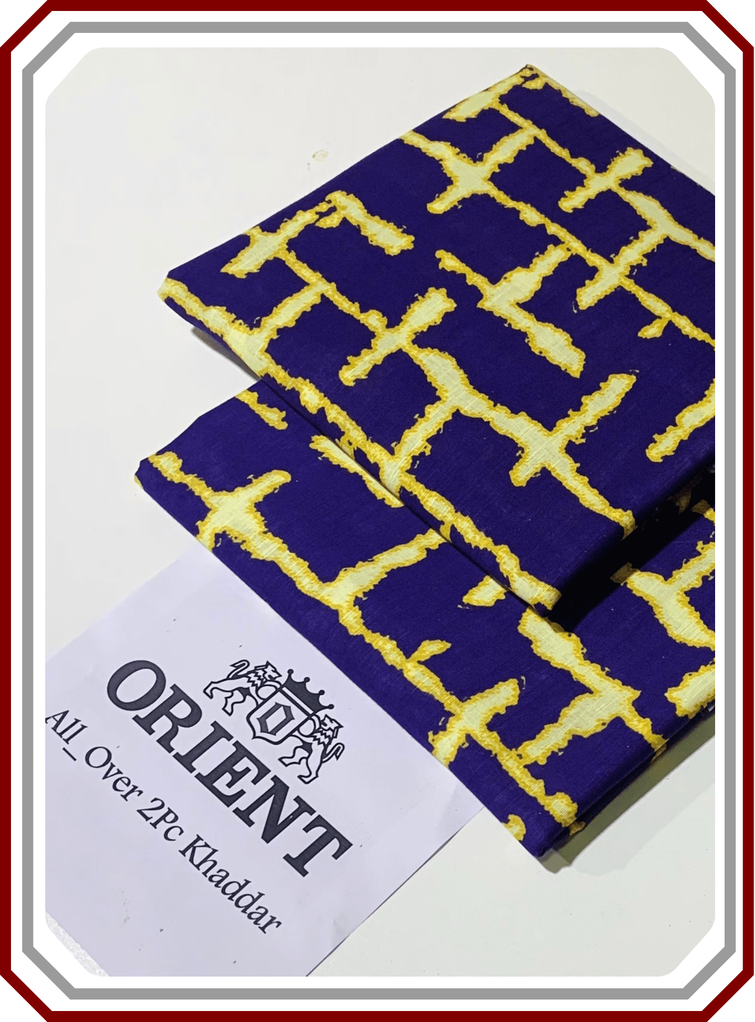 ORIENTS Printed Khaddar 2PC Unstitched Suit for Women - Pehna Textile