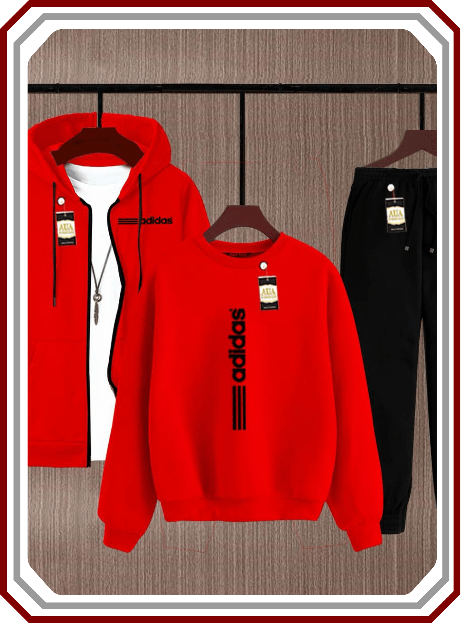 Men's 3 Piece Fleece Winter Suit - Zipper Hoodie, Sweatshirt & Trouser Set 2025 - Pehna Textile