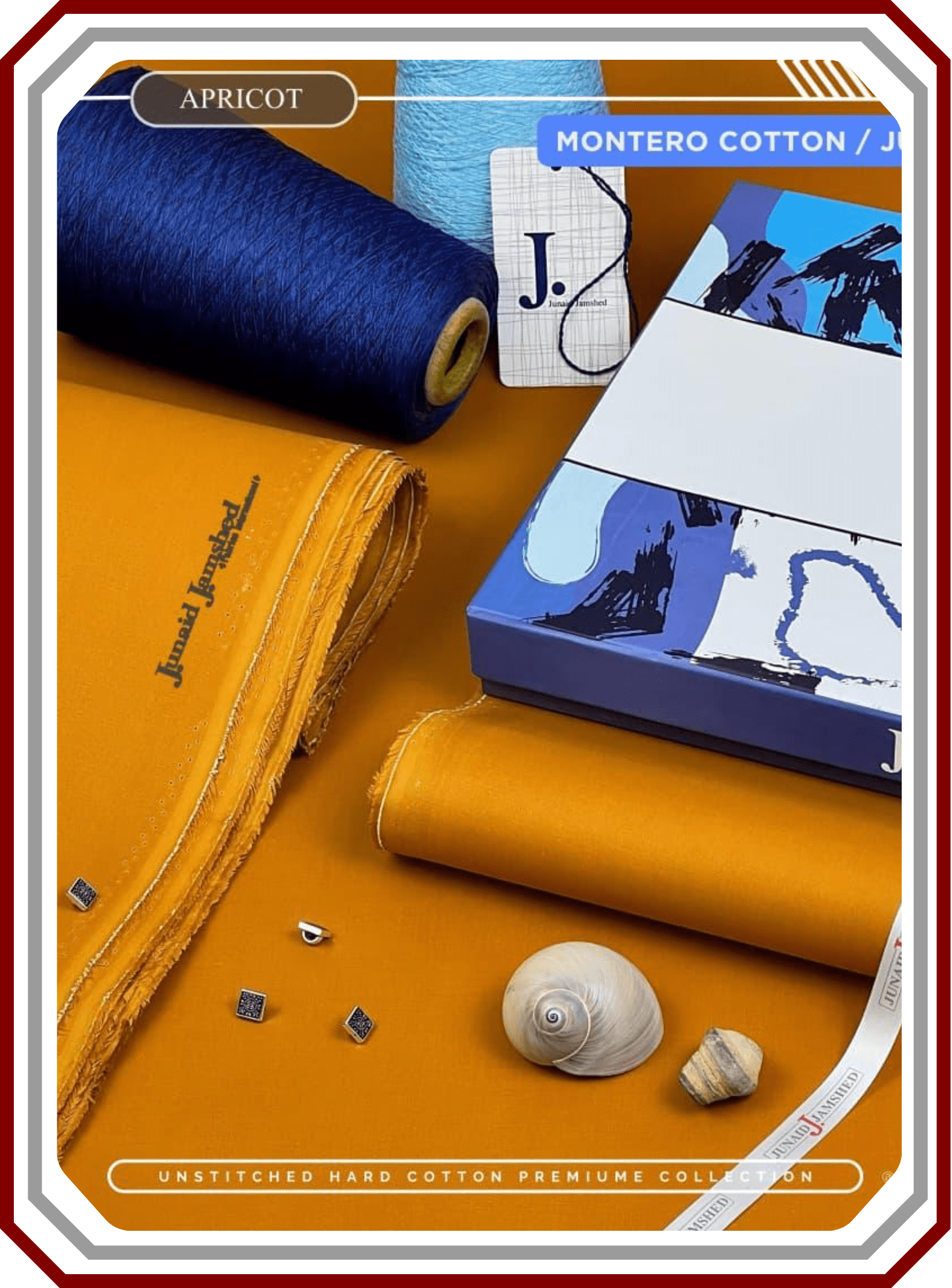 Junaid Jamshed Hard Cotton Men's Suit - Silver Finish (4.5M) - Pehna Textile