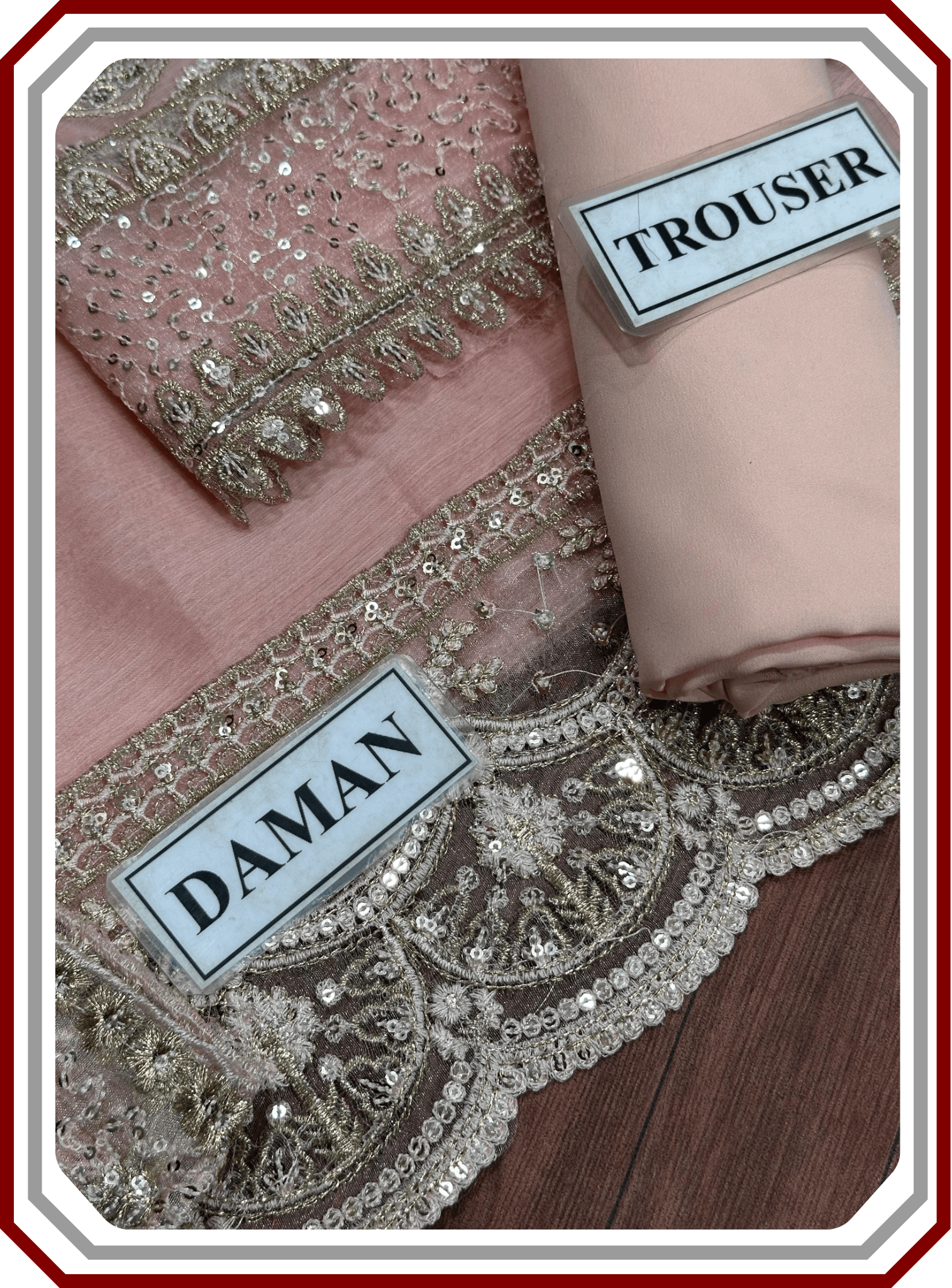 Neeshay Replica Chiffon Suit - Heavy Sequence Work (Unstitched) - Pehna Textile