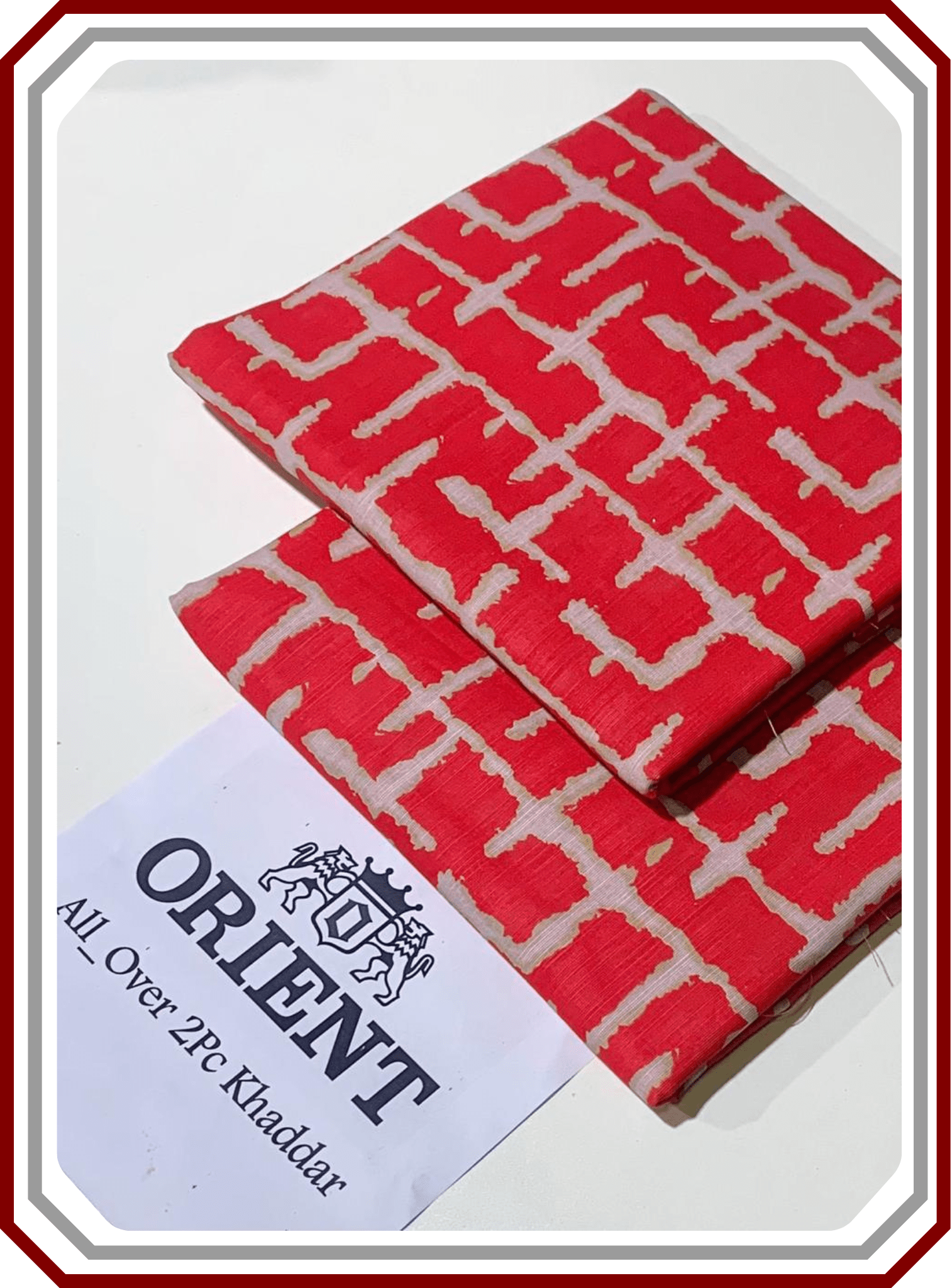 ORIENTS Printed Khaddar 2PC Unstitched Suit for Women - Pehna Textile