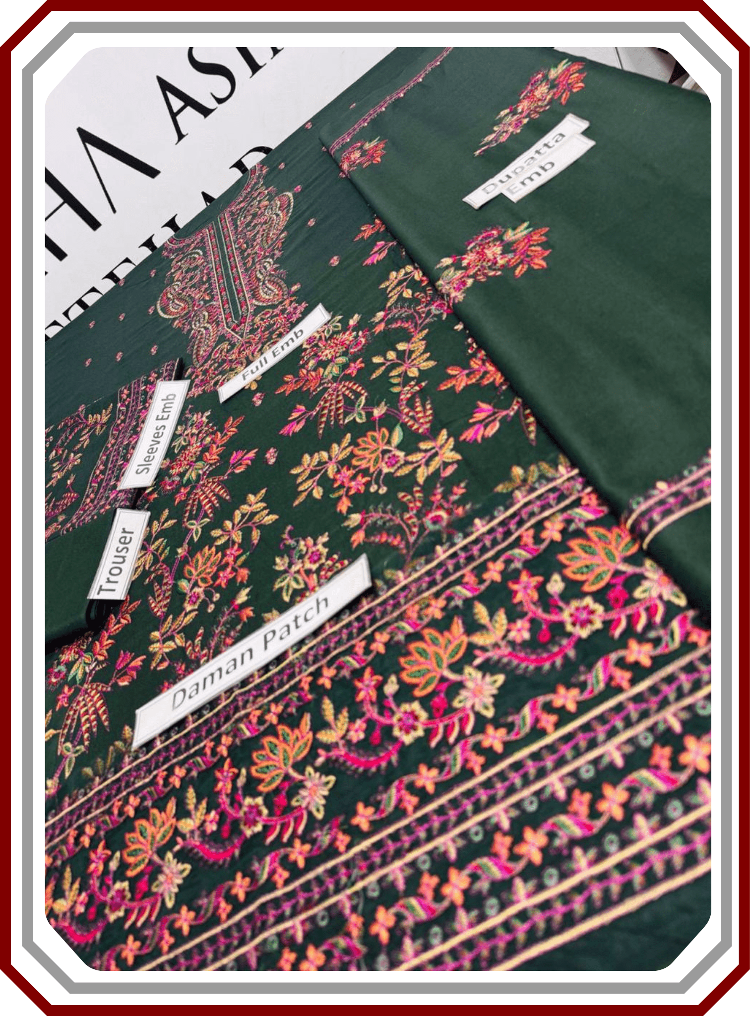 Winter Brand Dhanak Heavy Embroidered Unstitched 3 - Piece Suit – Winter Collection 2025 Vol’25 - Pehna Textile