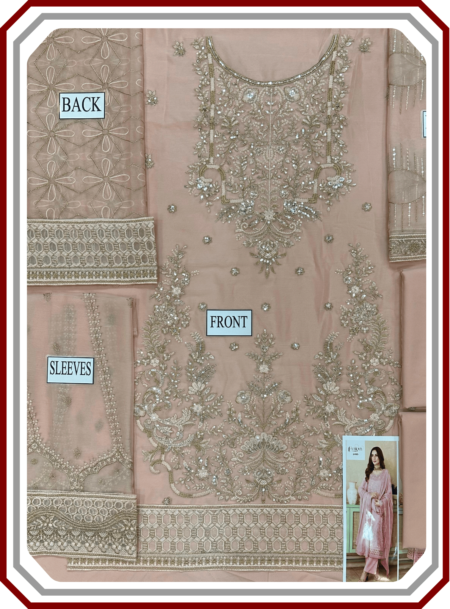 Ramsha Chiffon Suit Design 2495 - Inner Included - Pehna Textile