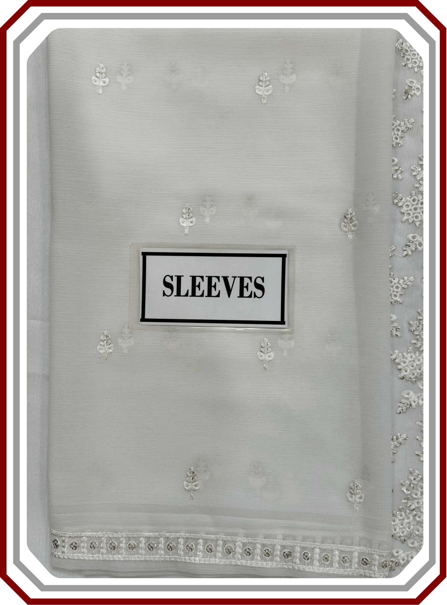 Unique Chiffon Embroidered 3PC Unstitched Suit – Design 2478 - Pehna Textile