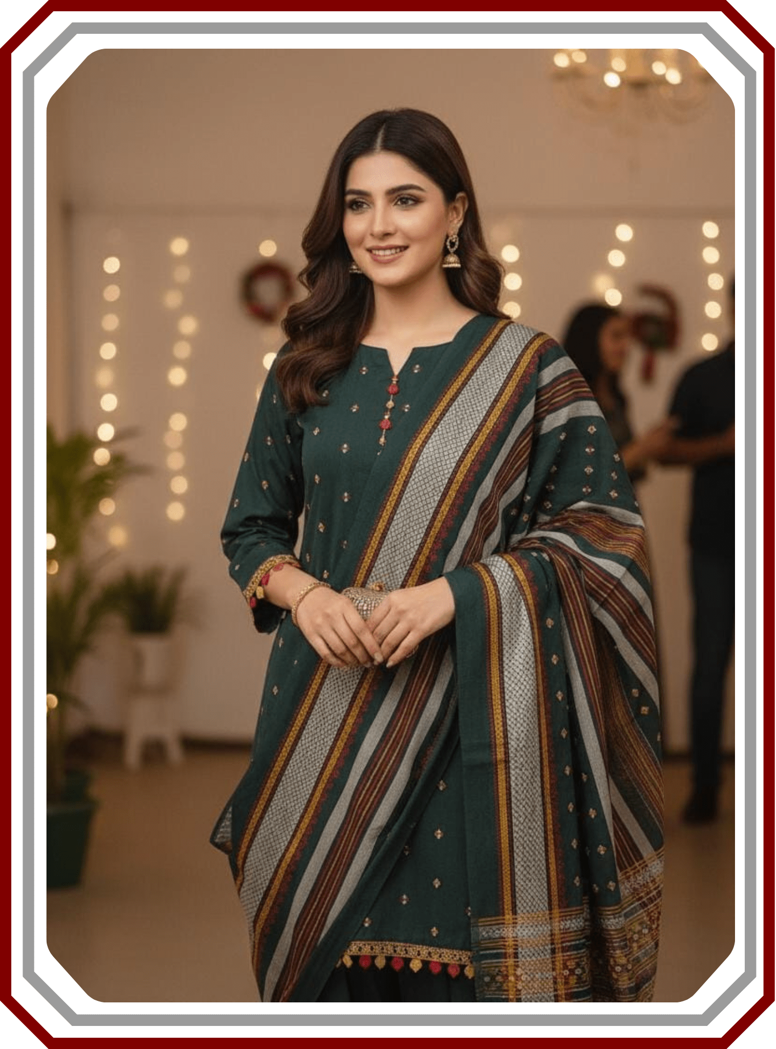 Premium Susi Jacquard Winter 3 - Piece Unstitched Suit (Luxury Fabric) - Pehna Textile