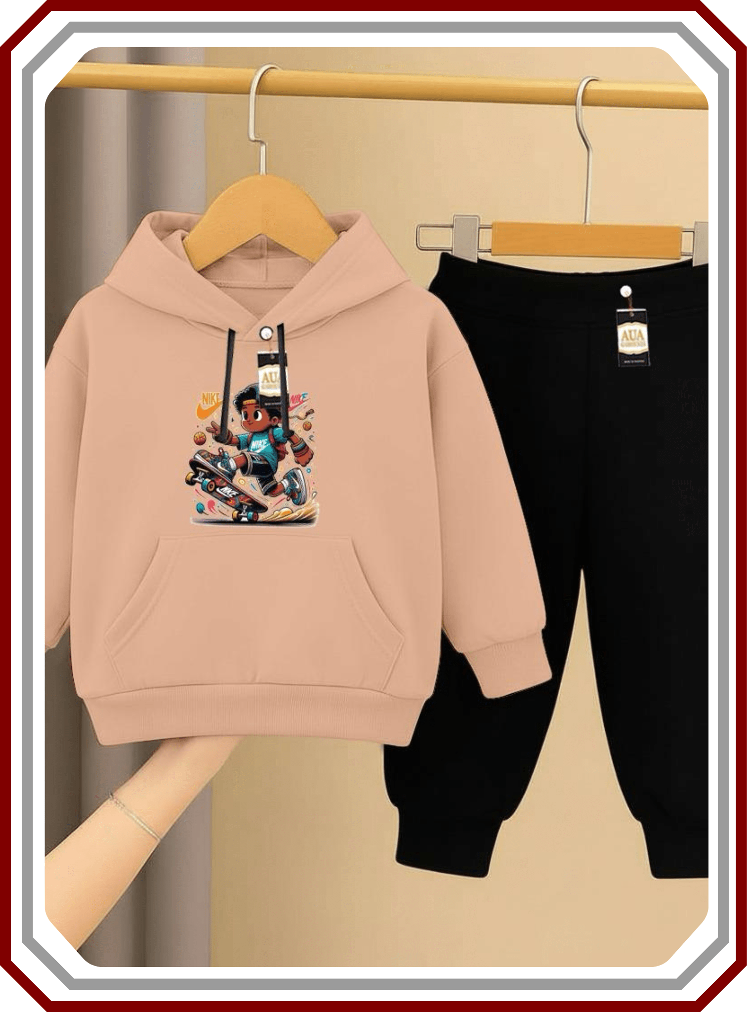 Kids Warm Fleece Pullover Hoodie & Trouser Suit (Age 2 - 10 Years) - Pehna Textile