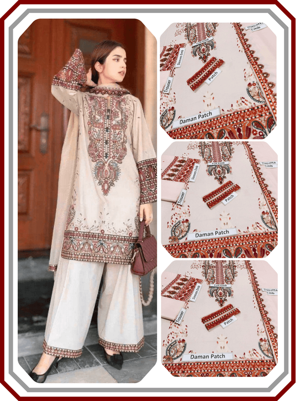 Winter Brand Dhanak Heavy Embroidered Unstitched 3 - Piece Suit – Winter Collection 2025 Vol’25 - Pehna Textile