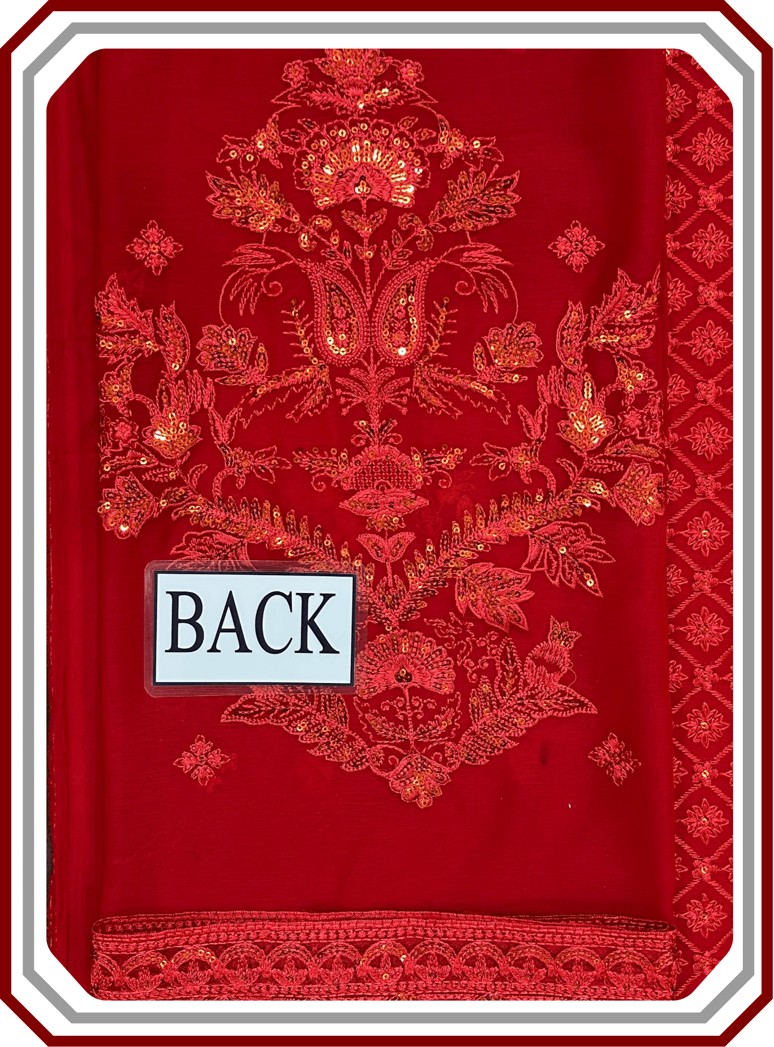 Iznik Chiffon Embroidered Luxury Unstitched Suit – Design 2493 - Pehna Textile