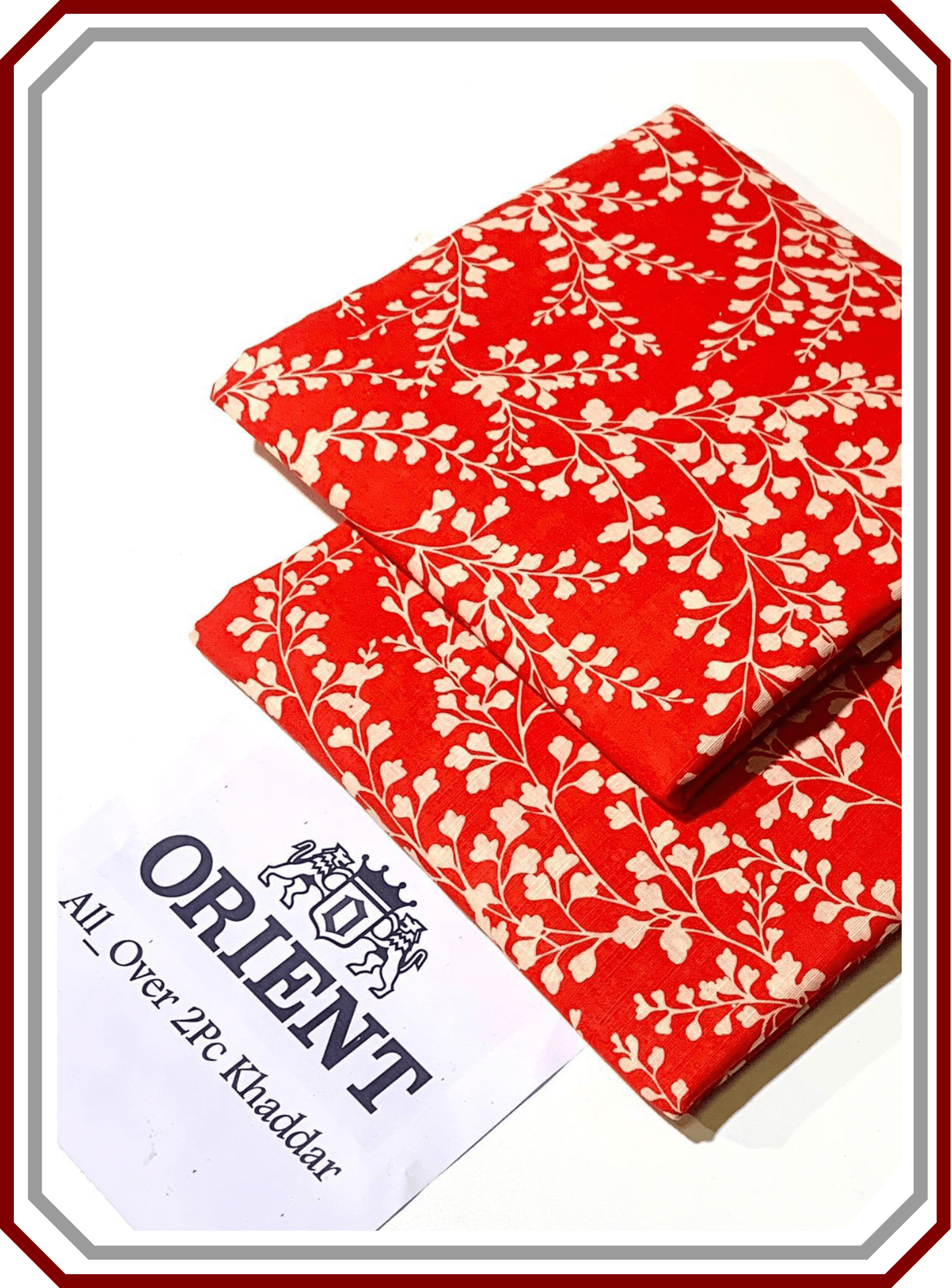 ORIENTS Printed Khaddar 2PC Unstitched Suit for Women - Pehna Textile