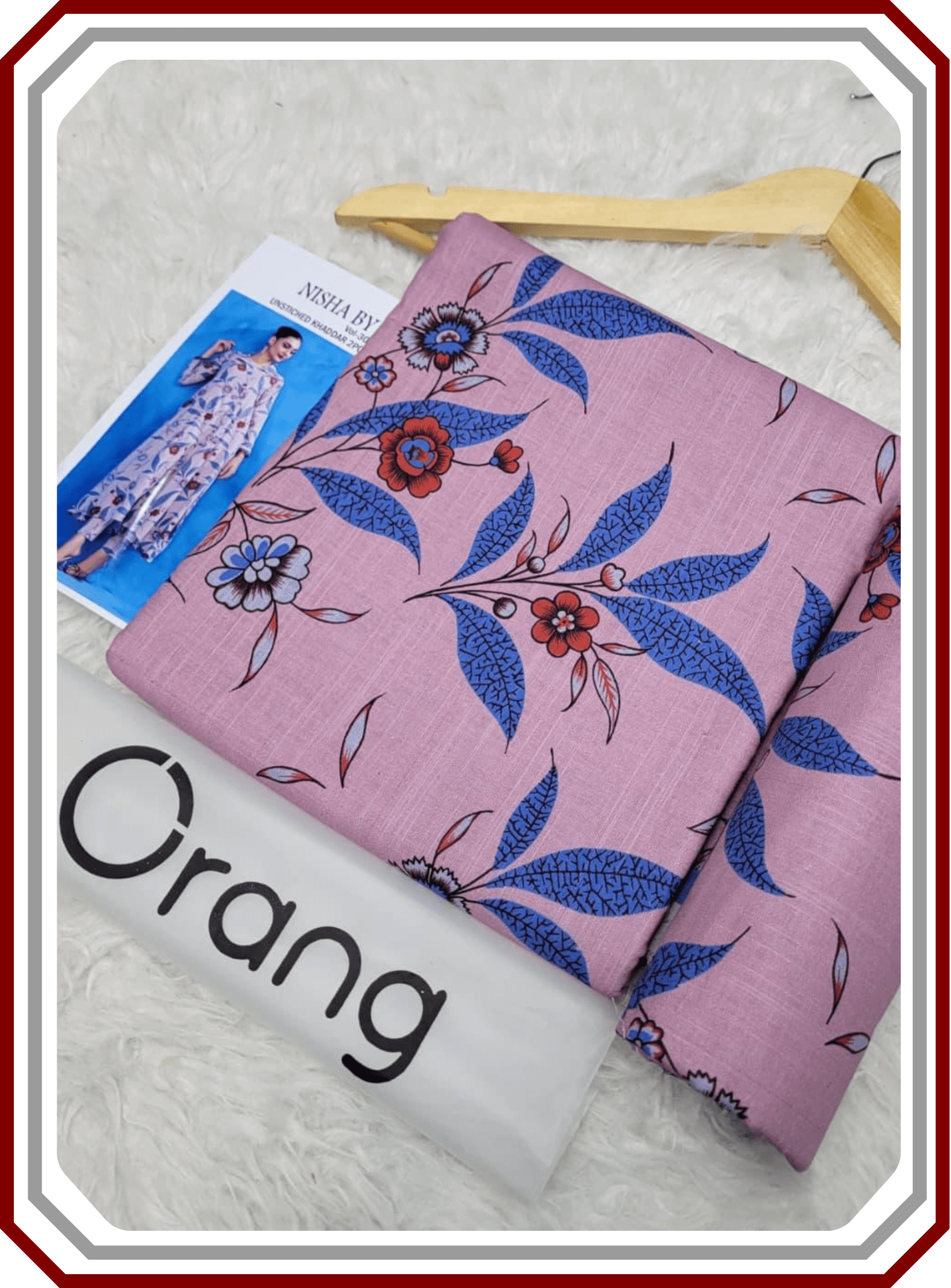 Orang IB Bonanza Printed Khaddar 3.25 Meter Unstitched Winter Suit - Pehna Textile