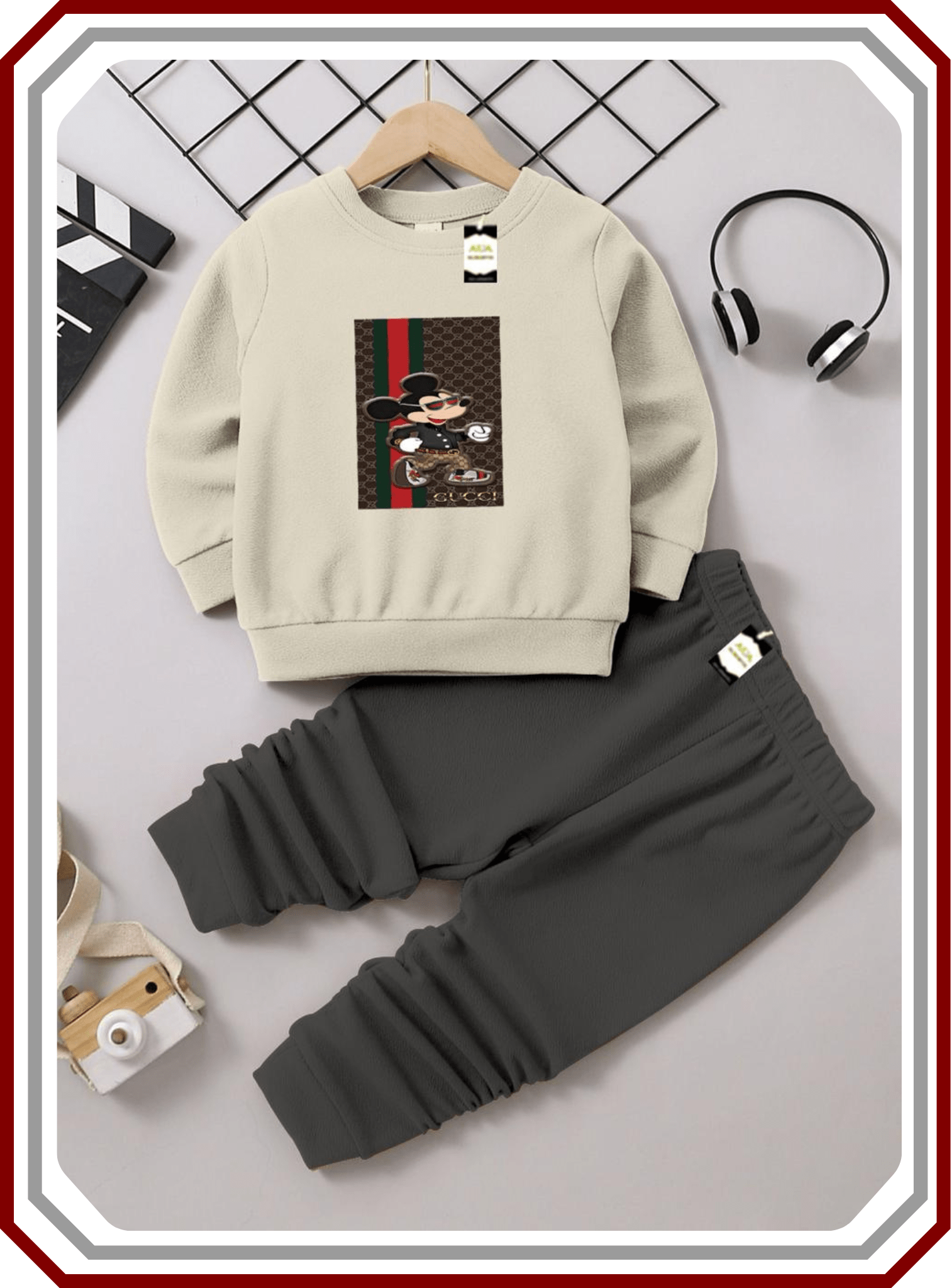 Kids Fleece Winter Lounge Suit - Sweatshirt & Trouser (6M - 10Y) - Pehna Textile