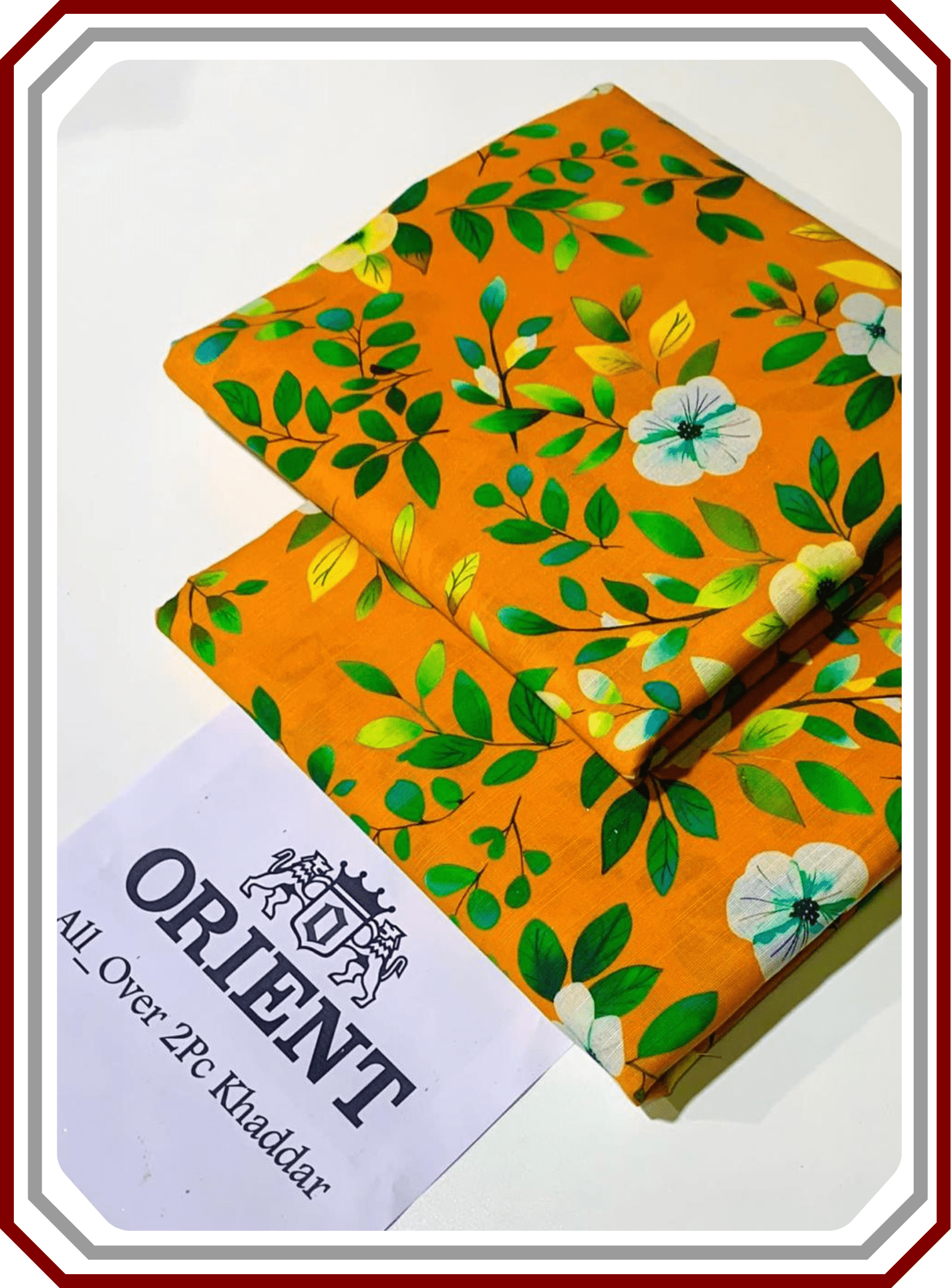 ORIENTS Printed Khaddar 2PC Unstitched Suit for Women - Pehna Textile