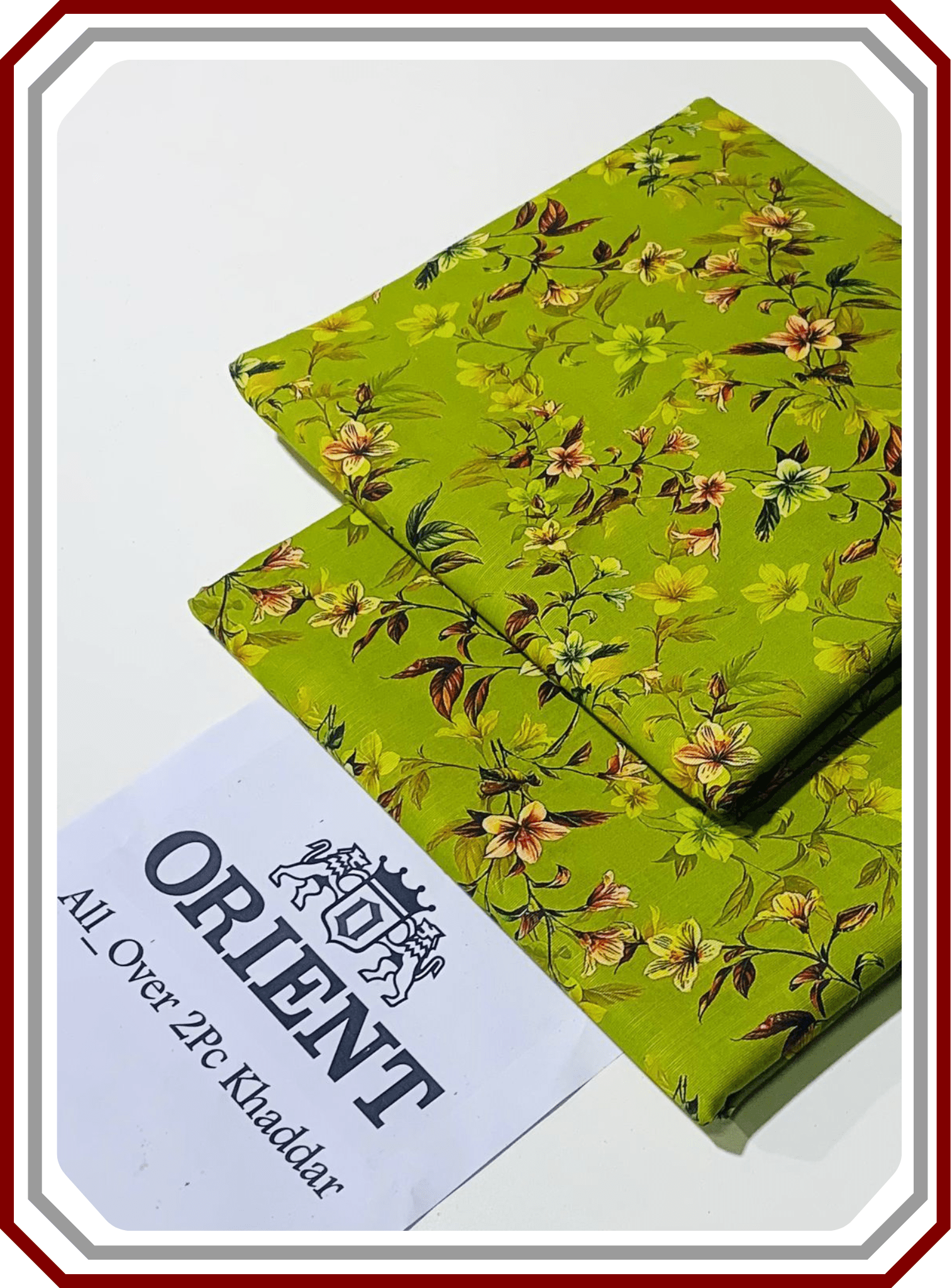 ORIENTS Printed Khaddar 2PC Unstitched Suit for Women - Pehna Textile