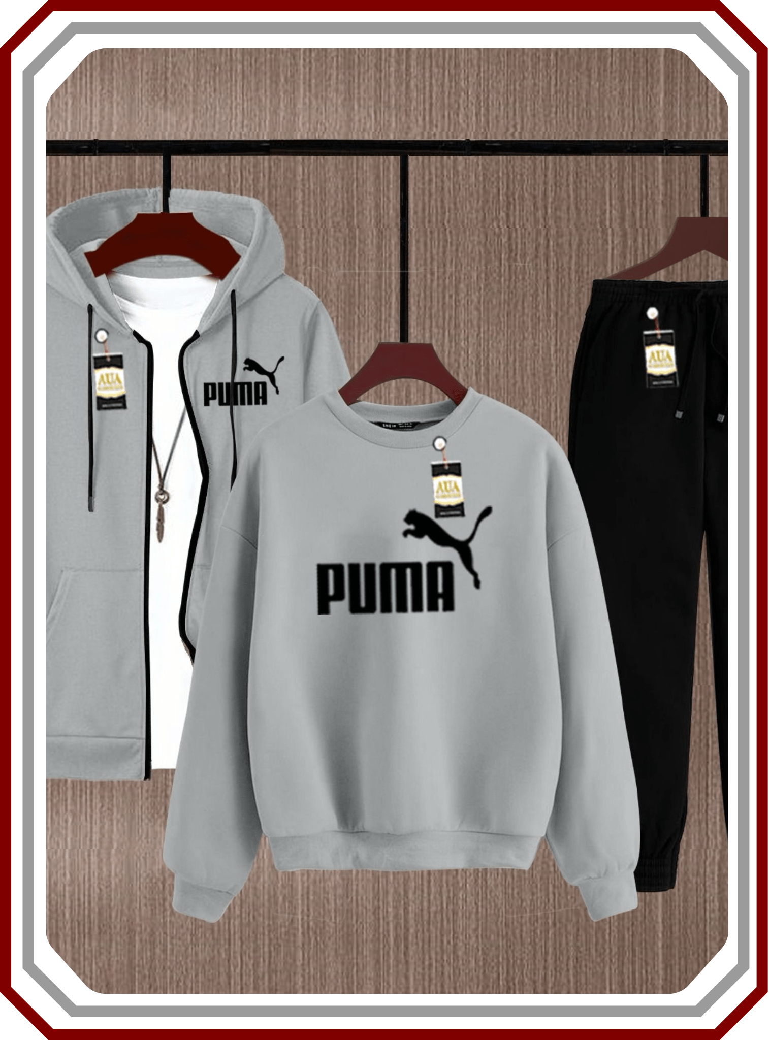 Men's Premium 3 - Piece Fleece Winter Kit - Zipper, Sweatshirt & Trouser Ensemble - Pehna Textile