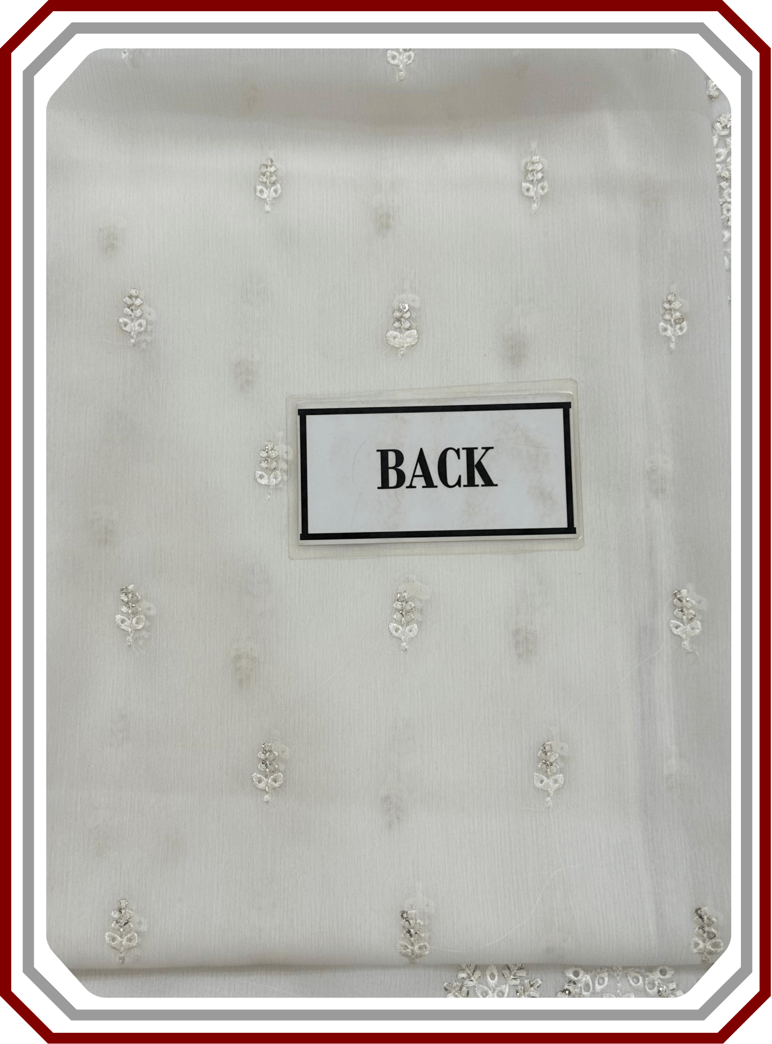 Unique Chiffon Embroidered 3PC Unstitched Suit – Design 2478 - Pehna Textile