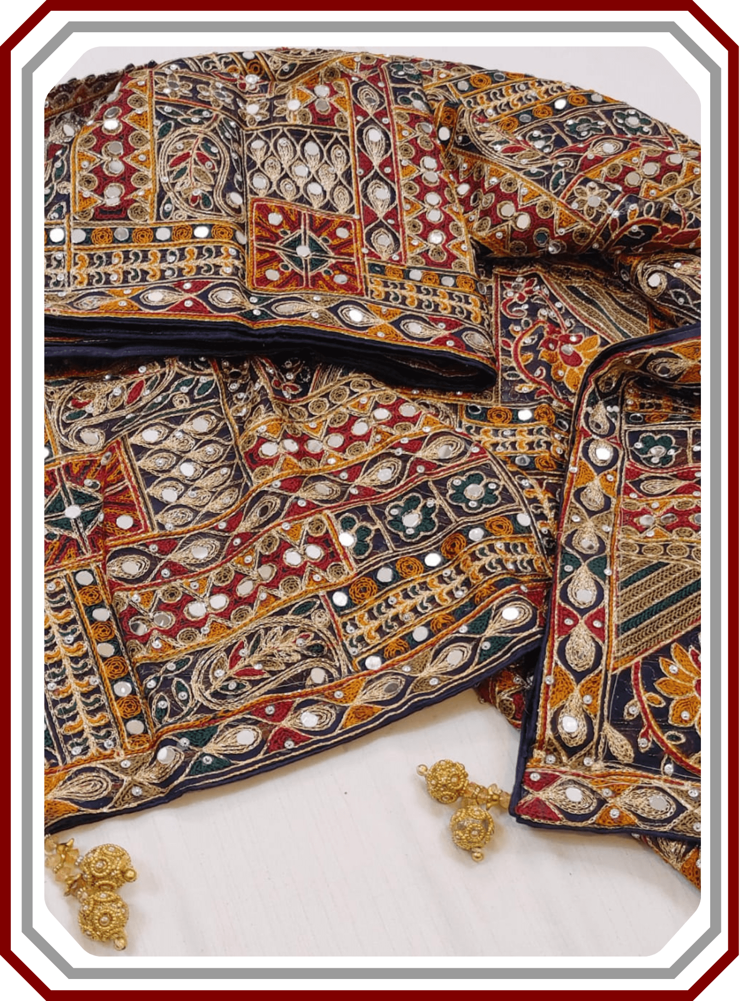 Bakhtawar Organza Dupatta - Mirror, Sheesha & Tassel Work