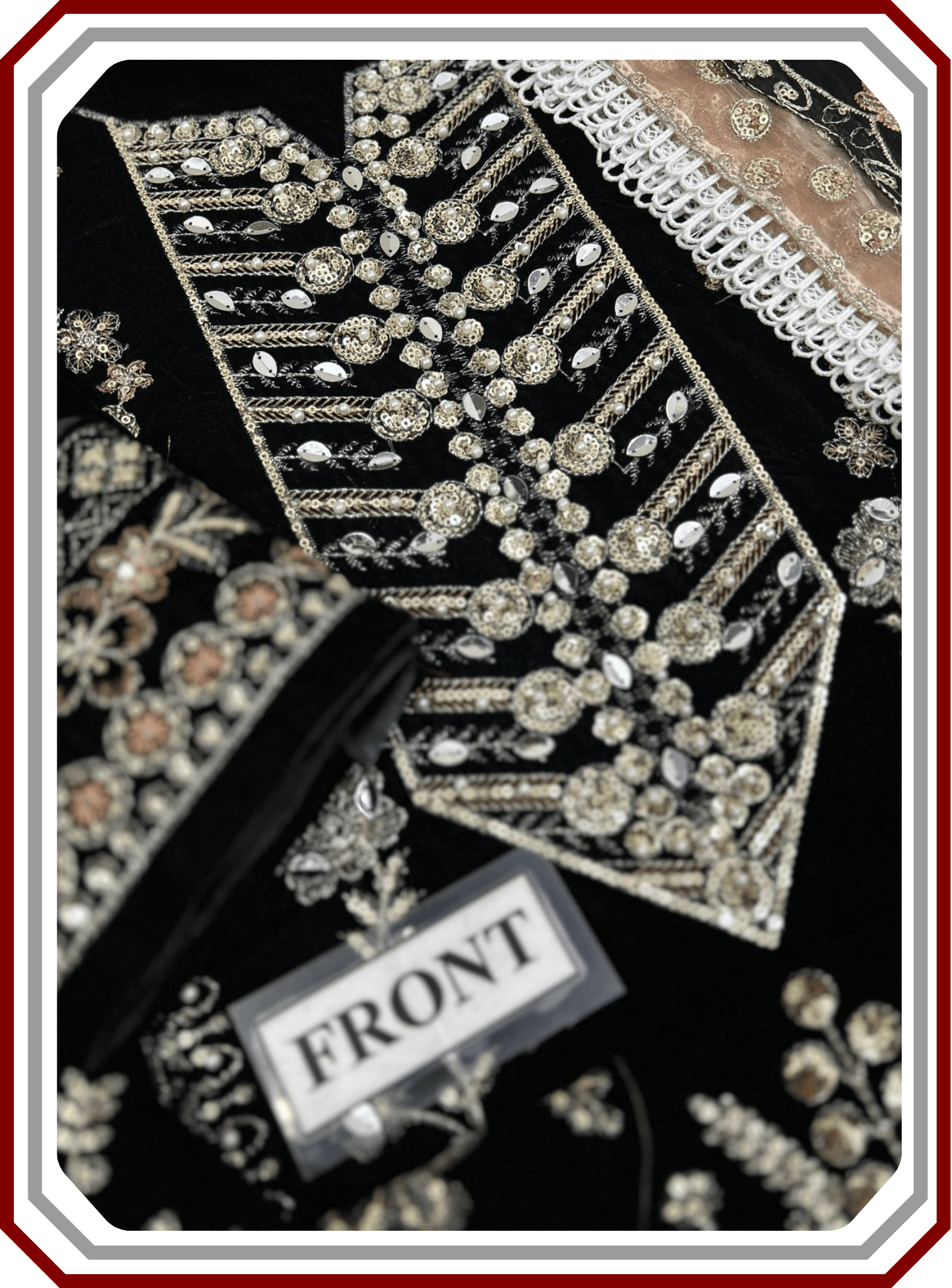 Aneelas Micro 9000 Velvet Suit - Handwork & Chiffon Dupatta - Pehna Textile