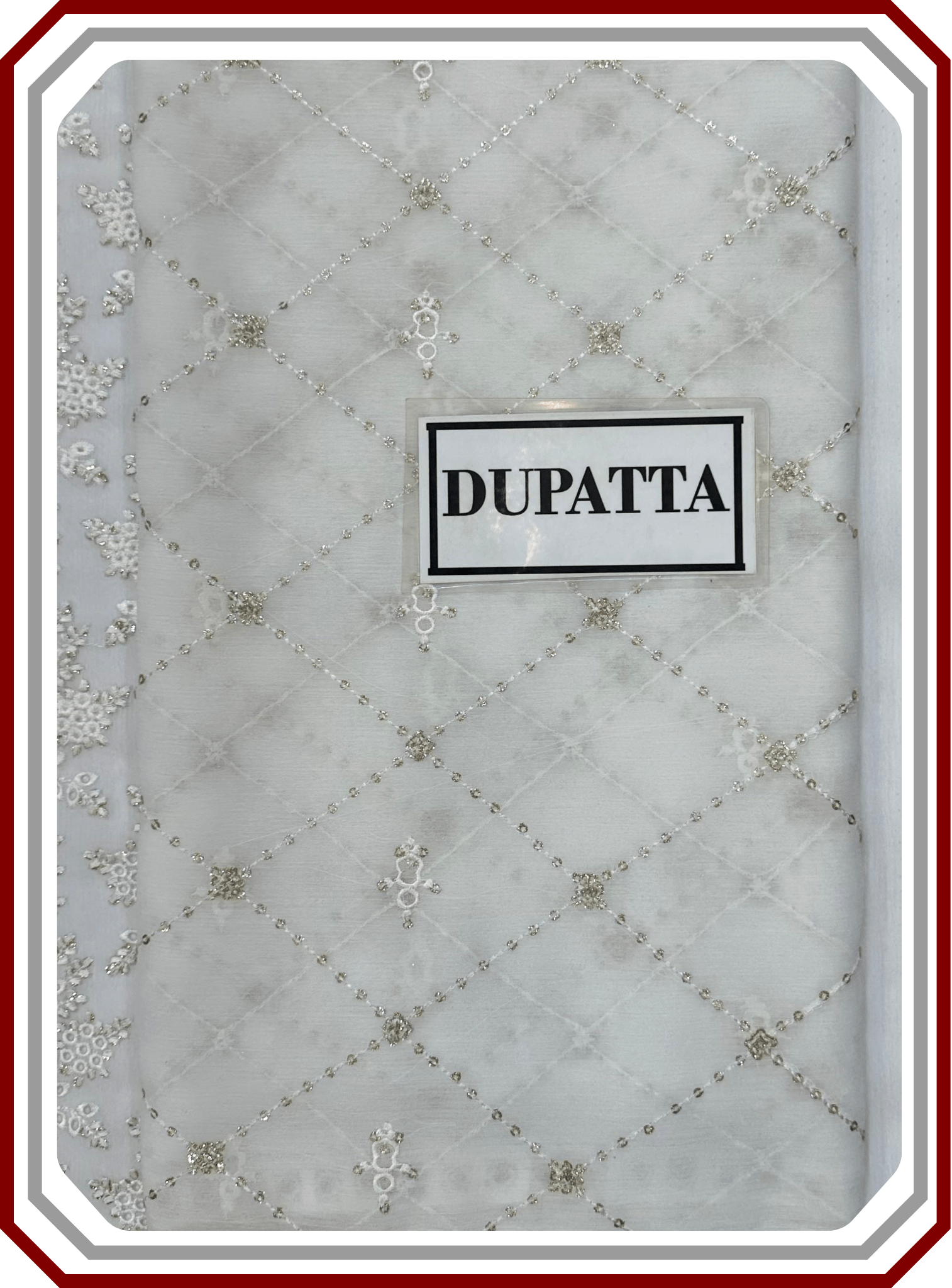 Unique Chiffon Embroidered 3PC Unstitched Suit – Design 2478 - Pehna Textile