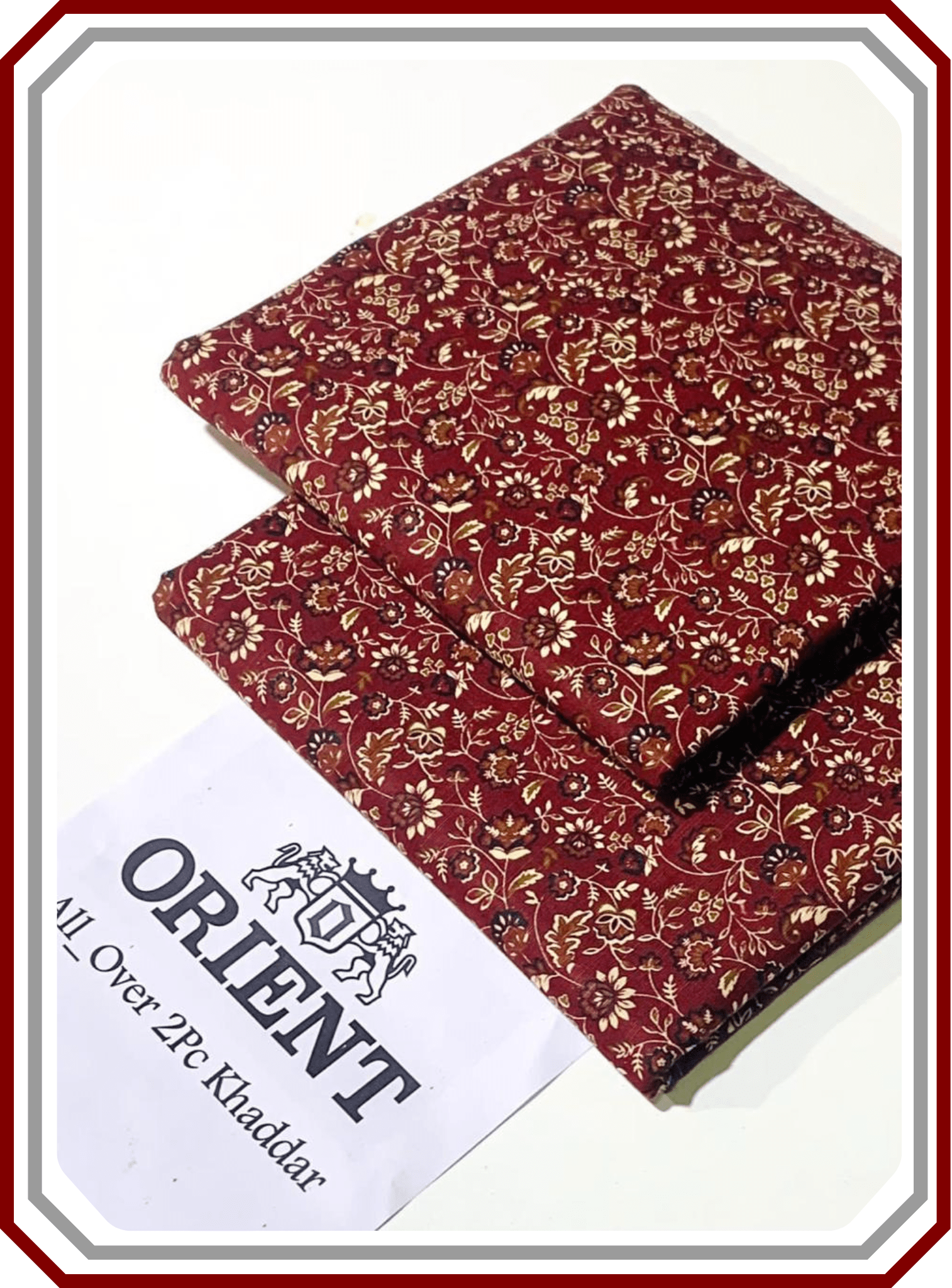 ORIENTS Printed Khaddar 2PC Unstitched Suit for Women - Pehna Textile