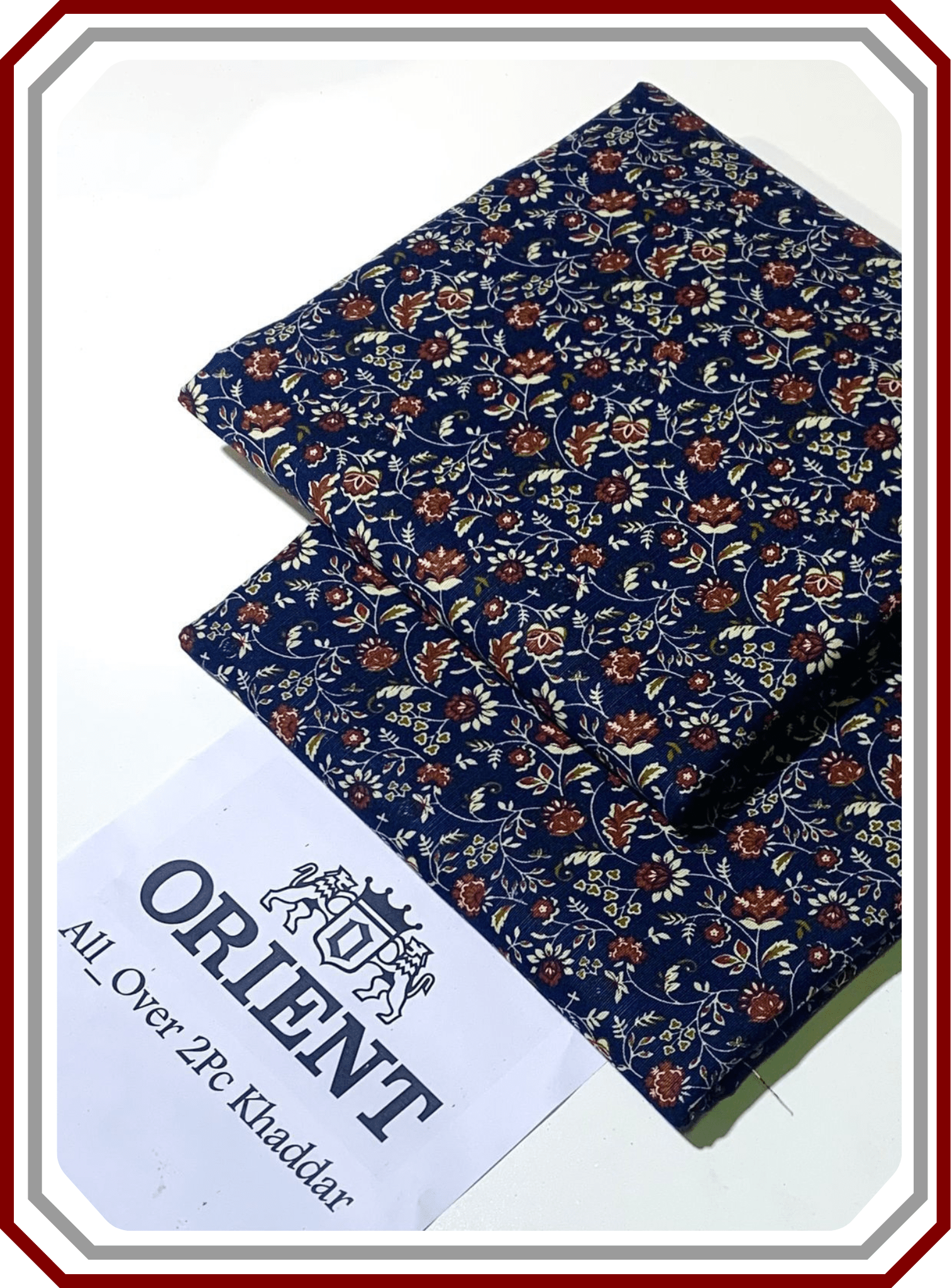 ORIENTS Printed Khaddar 2PC Unstitched Suit for Women - Pehna Textile