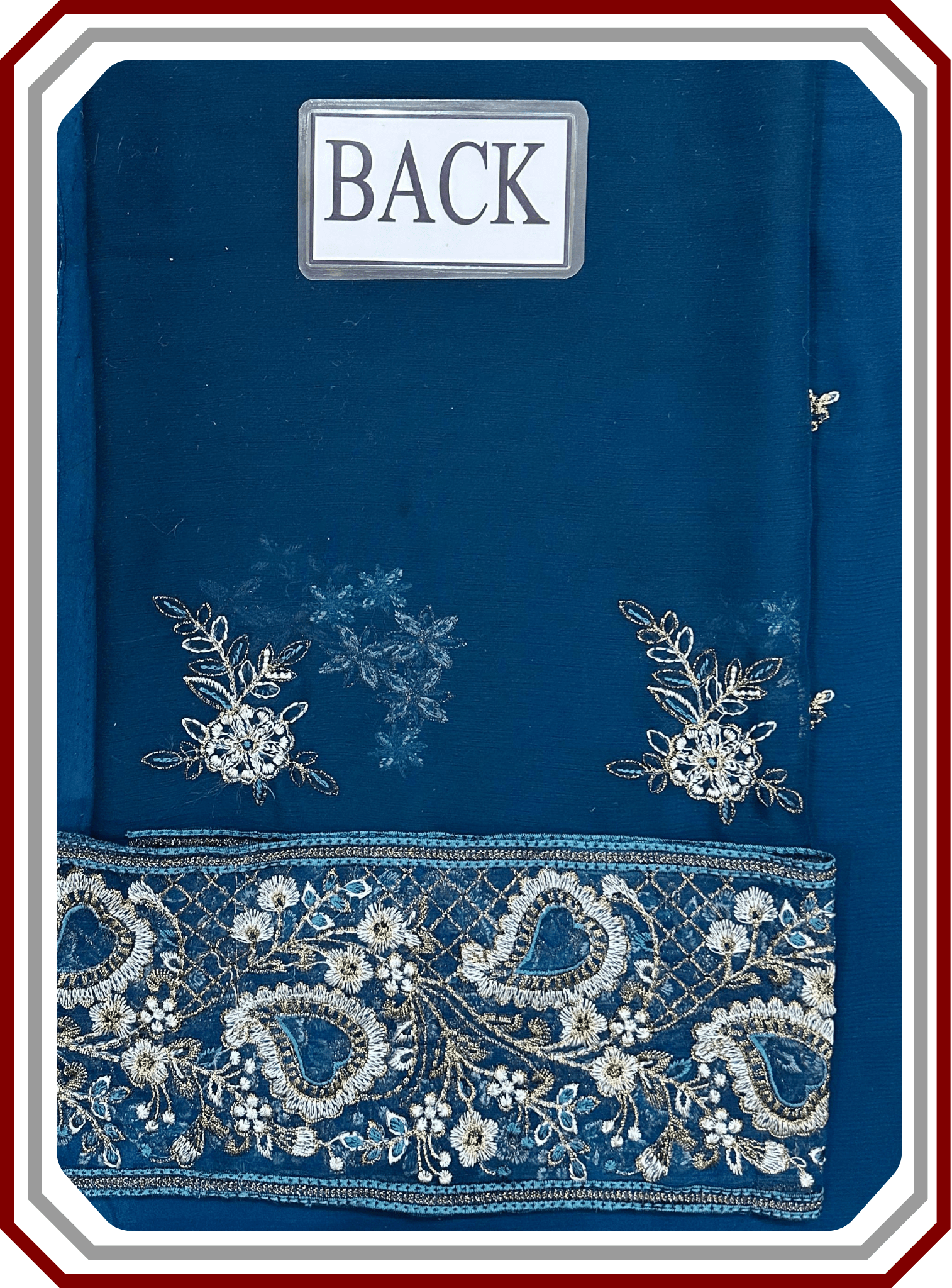 Ramsha Luxury Embroidered Chiffon Suit with Inner - Design 2494 (Unstitched) - Pehna Textile